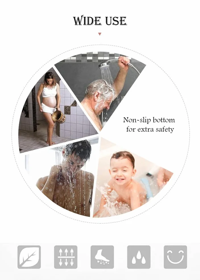 MOTT 50 Loofah mata łazienkowa z odpływem, miękka mata pod prysznic, do kabiny prysznicowej, antypoślizgowa mata pod prysznic, duża mata łazienkowa z PCW, zapobiegająca upadkowi dla zwierząt domowych,