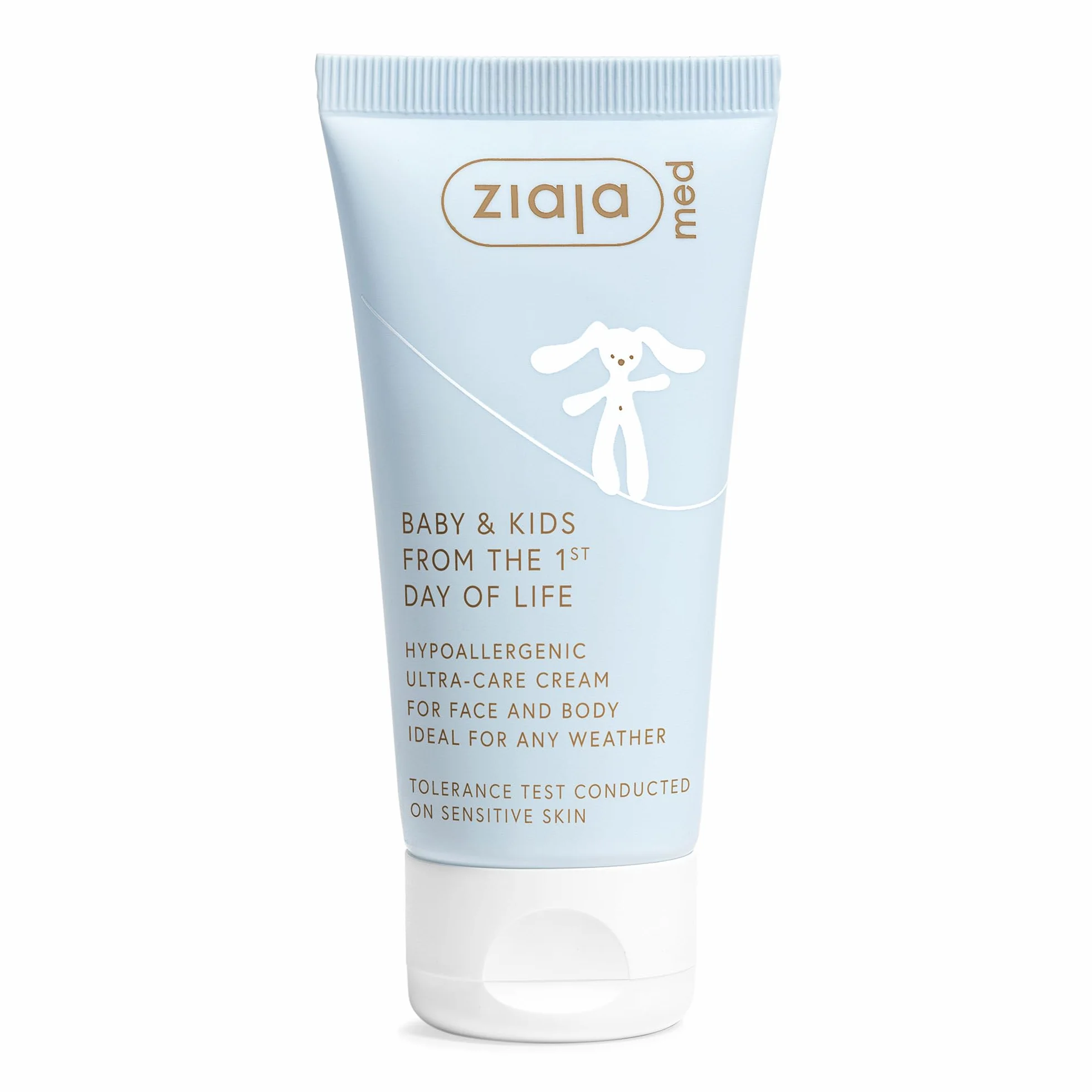 BABY & KIDS Ultra-Care krem do twarzy i ciała dla niemowląt | Hipoalergiczny nawilżający noworodka | Bez perfum | 96% naturalnych składników | 50 ml ZIAJA MED