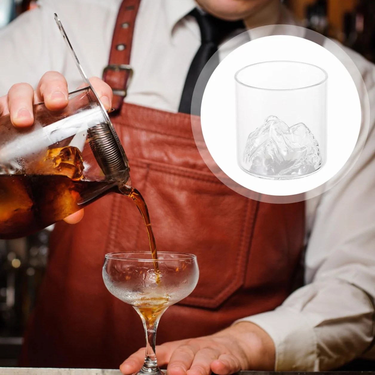 Szklanki do whisky, zestaw 2 szt., w stylu japońskim, płaskie, szklane, 6,76 x 5,5 cm, do whisky, koktajli, biura, baru, jadalni, na prezent dla miłośników whisky