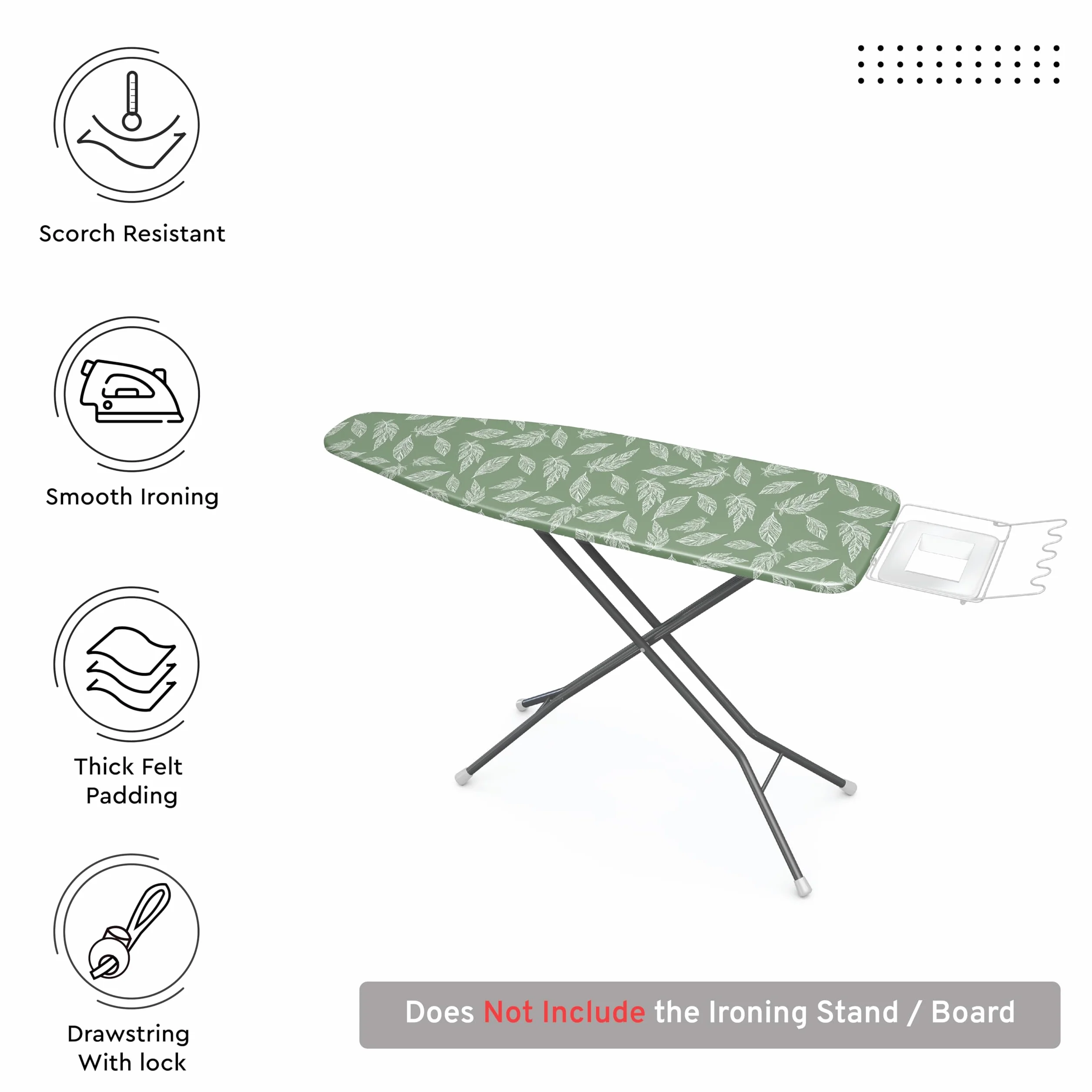 Encasa Homes Zapasowy pokrowiec na deskę do prasowania 135 x 45 cm, z wyściółką filcową 3 mm, odbijający ciepło