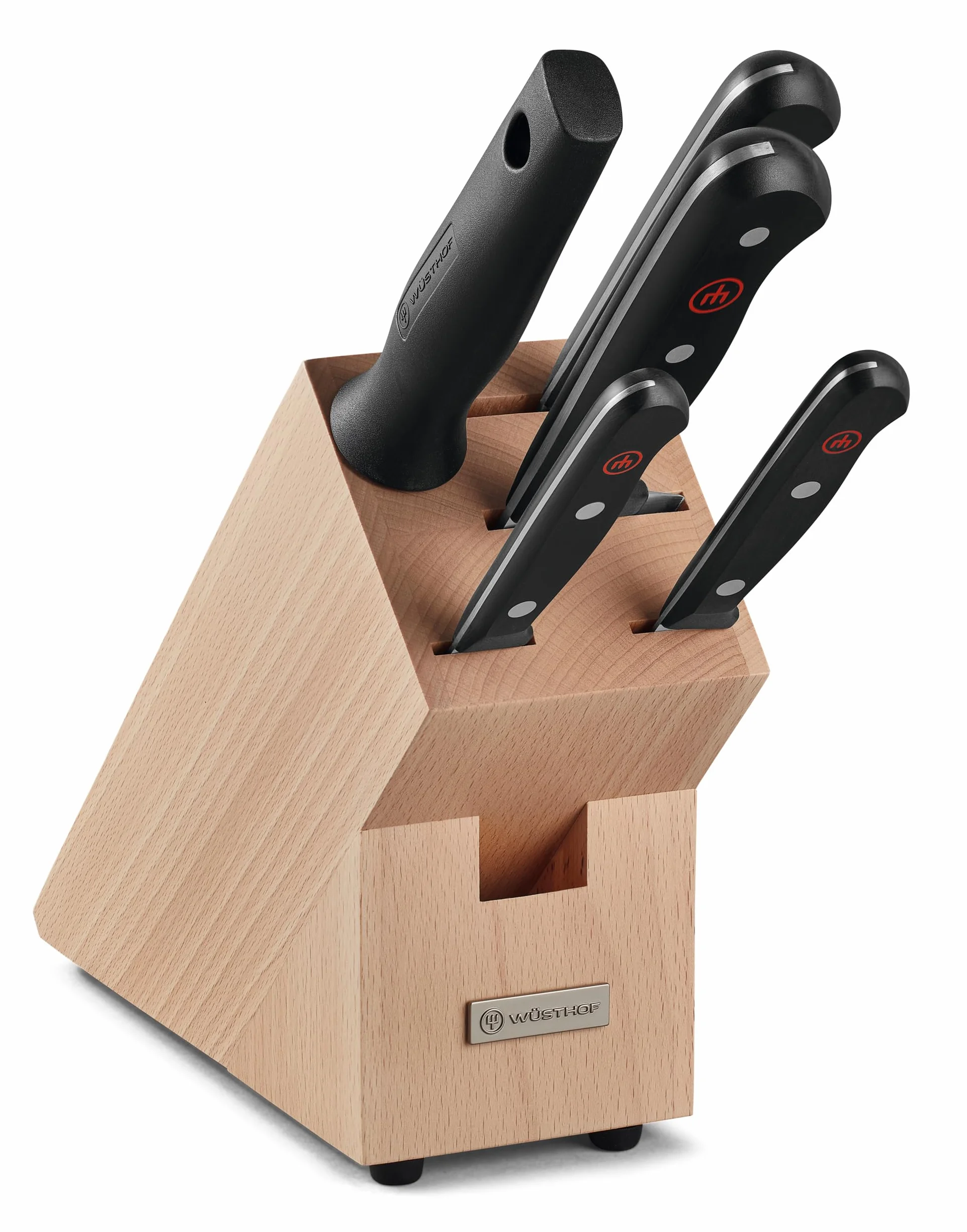 Wüsthof Gourmet Blok z Nożami, Jasnobrązowy/Czarny, 6, 10, 20,18, 23 cm