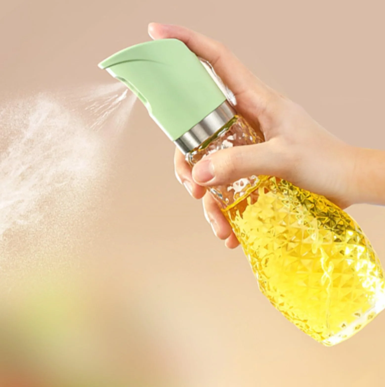 Spray na Olej Rozpylacz Oleju Rozpylacz Do Oleju Spożywczego Rozpylacz Do Oleju Odpowiedni Do Frytkownicy Powietrznej, Pieczenia Sałatki, Grilla Opryskiwacz Olejowy(Yellow)