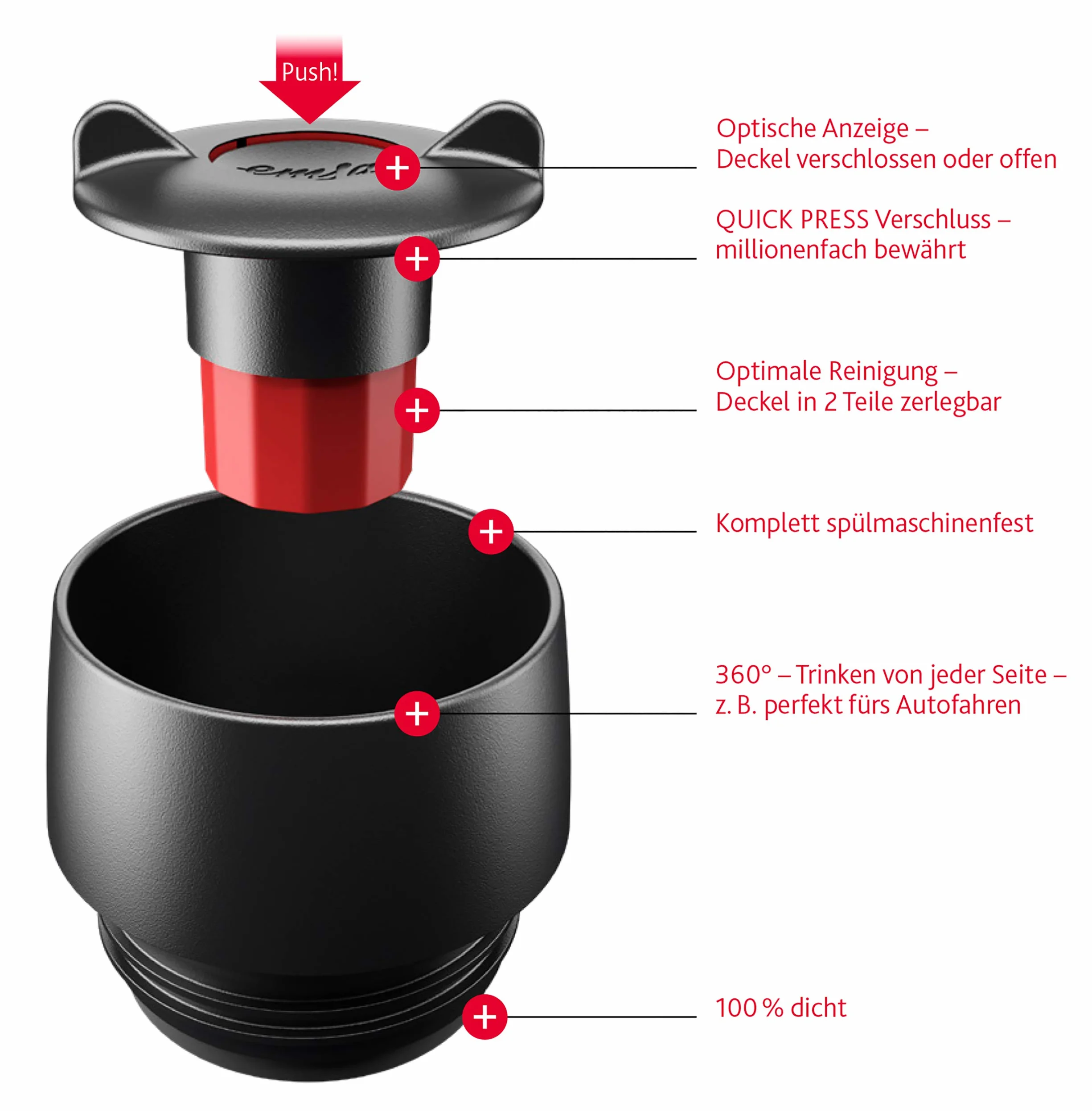 Emsa Standard-Design Kubek Termiczny, Niebieski, 360 ml