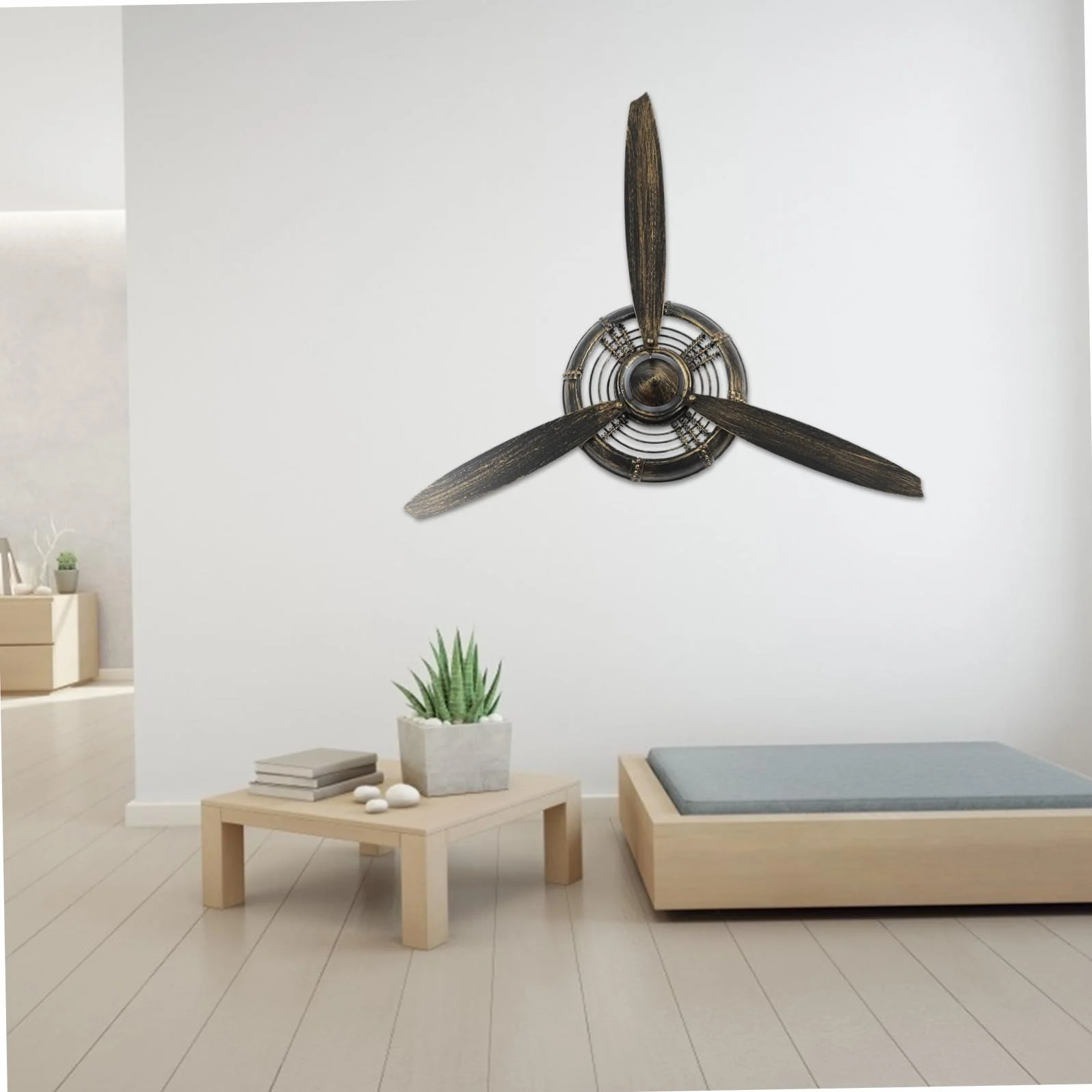 Ipetboom Industrialny Dekoracyjny Model Śmigła Do Zawieszenia Ścianę Metalowa Ozdoba Stylu Retro Do Salonu Biura i Kawiarni Unikalny Wiszący Element Dekoracyjny
