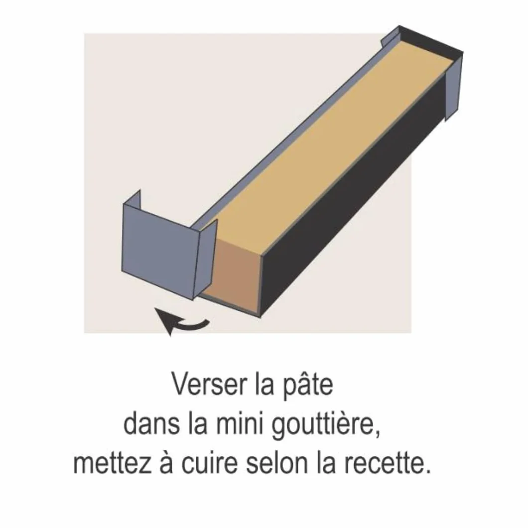 patisse 13923 - rynna na kłody bożonarodzeniowe kwadratowe foremki mini - stal nierdzewna - 30 x 4,5 x 4,5 x 4,5 x 4,5 cm
