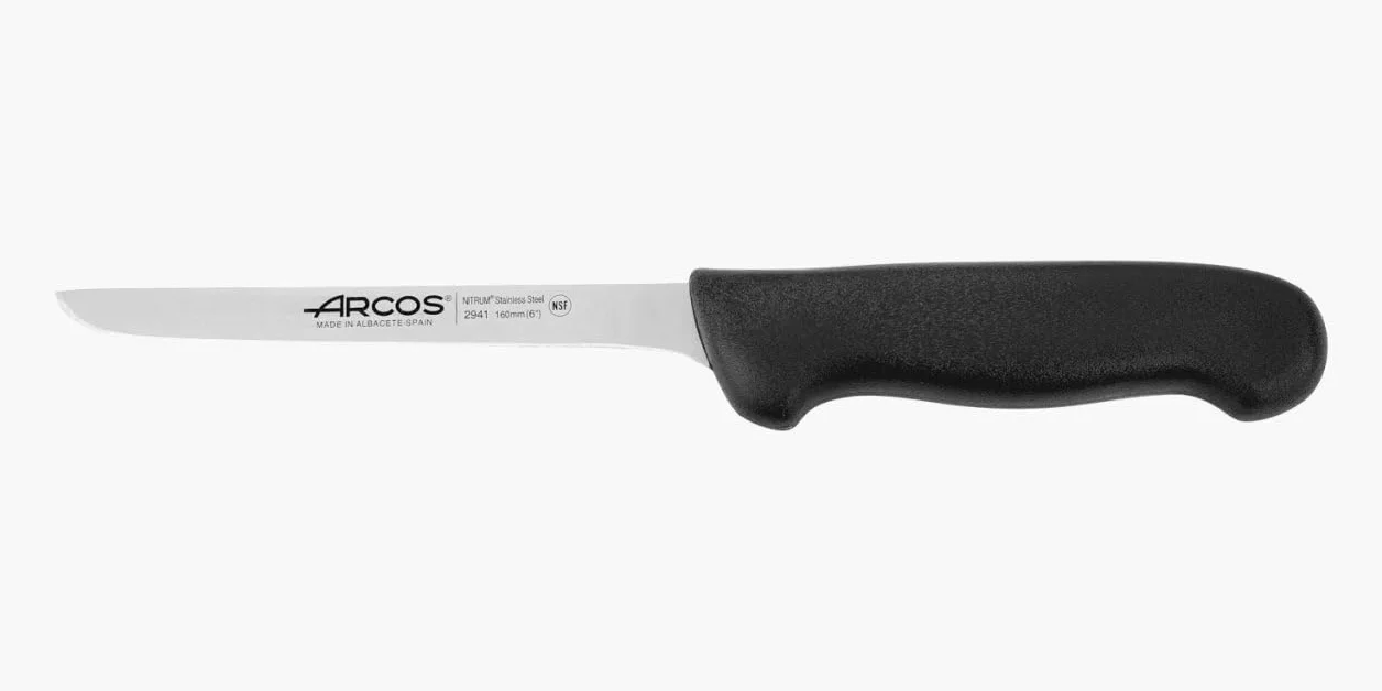 Arcos 294125 seria 2900-boning nóż nóż nitrm 160 mm (6,30 cala) - uchwyt polipropylenowy czarny kolor, 18/8 stal nierdzewna