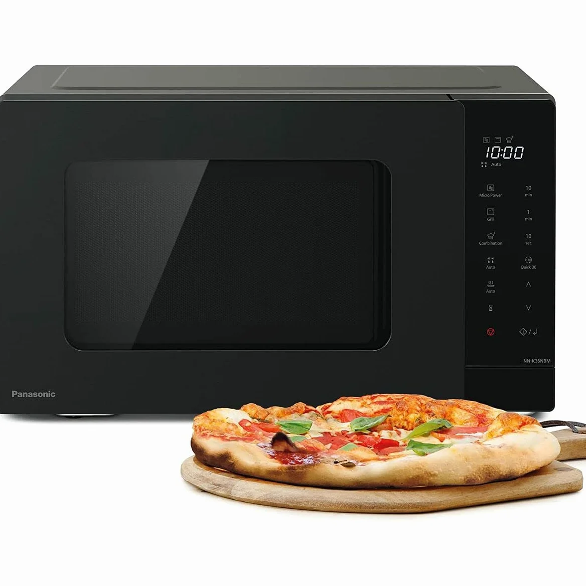 Panasonic NN-K36NBMEPG, kuchenka mikrofalowa grill, 24 litry, moc 900W, 8 programów automatycznych, gotowanie kombinowane, funkcja szybkiego 30, czarny