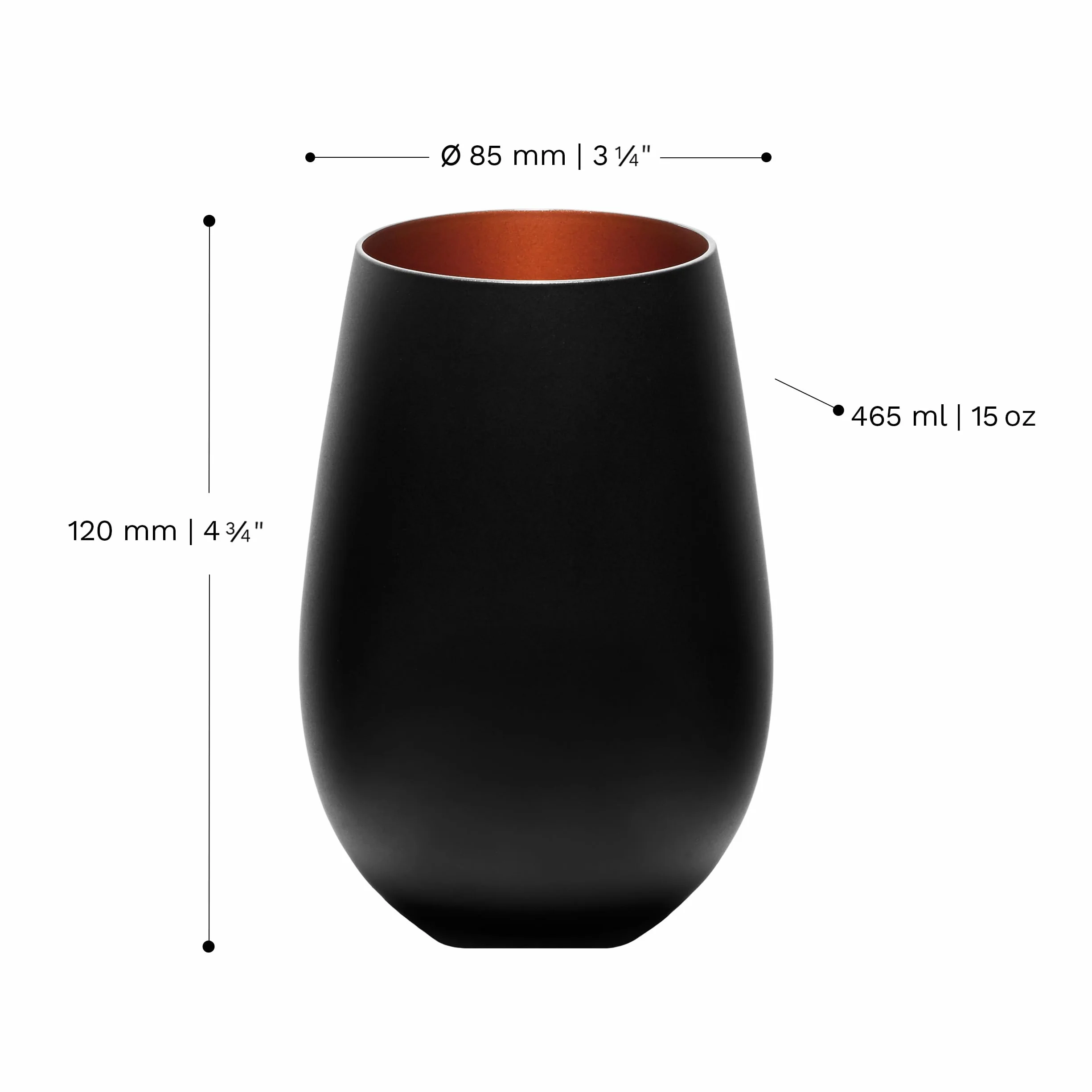 Stölzle Lausitz Szklanki do Wody Elements Metallic Zestaw 6 Sztuk 465 ml – Uniwersalne Szklanki do Wody, Soku i Koktajli – Wysokiej Jakości Szklanki z Kryształu – Bezpieczne do Użycia w Zmywarce