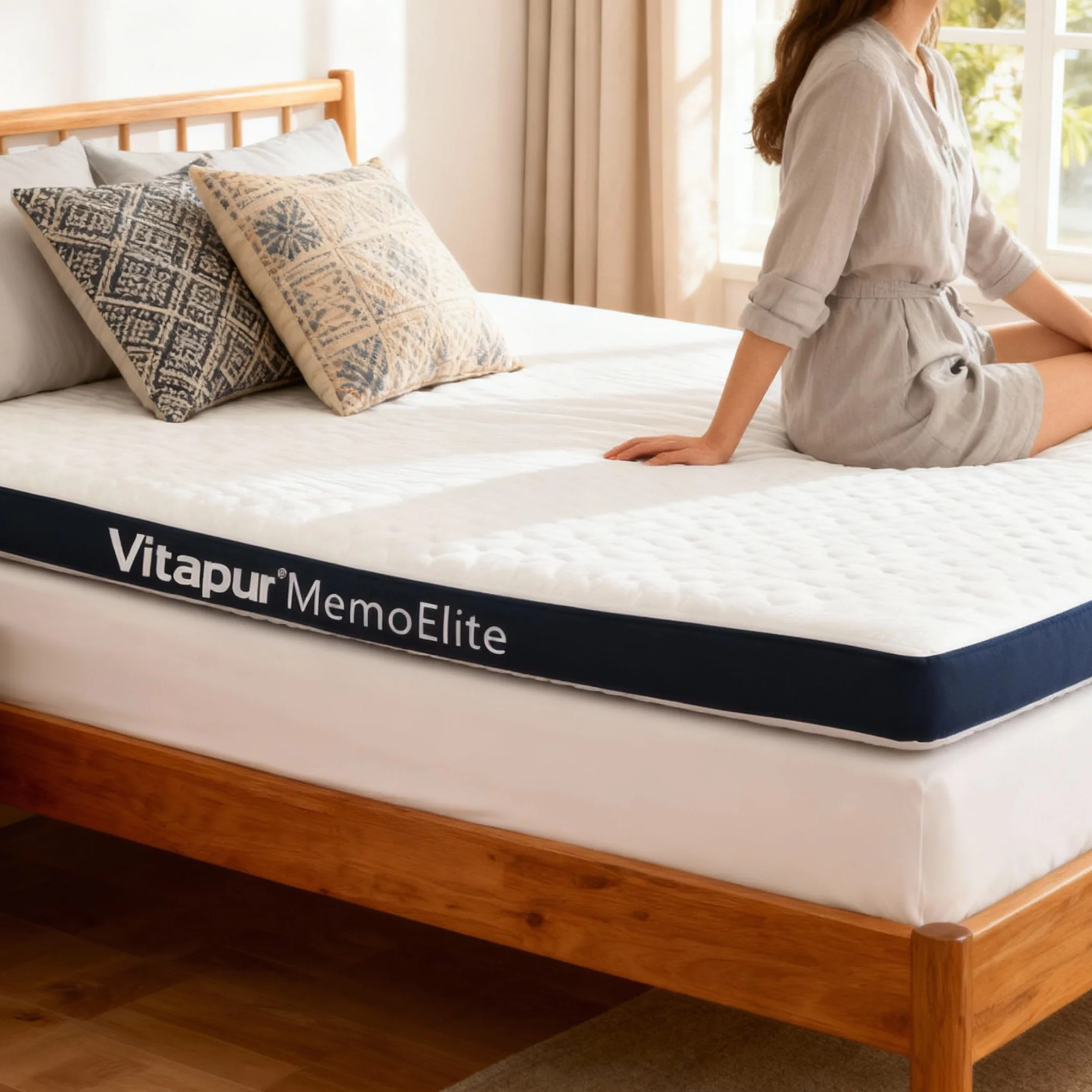 Vitapur MemoElite Hybrid Nakładka na materac 180x200 | Pianka memory | Chłodząca i oddychająca | Ochraniacz na materac