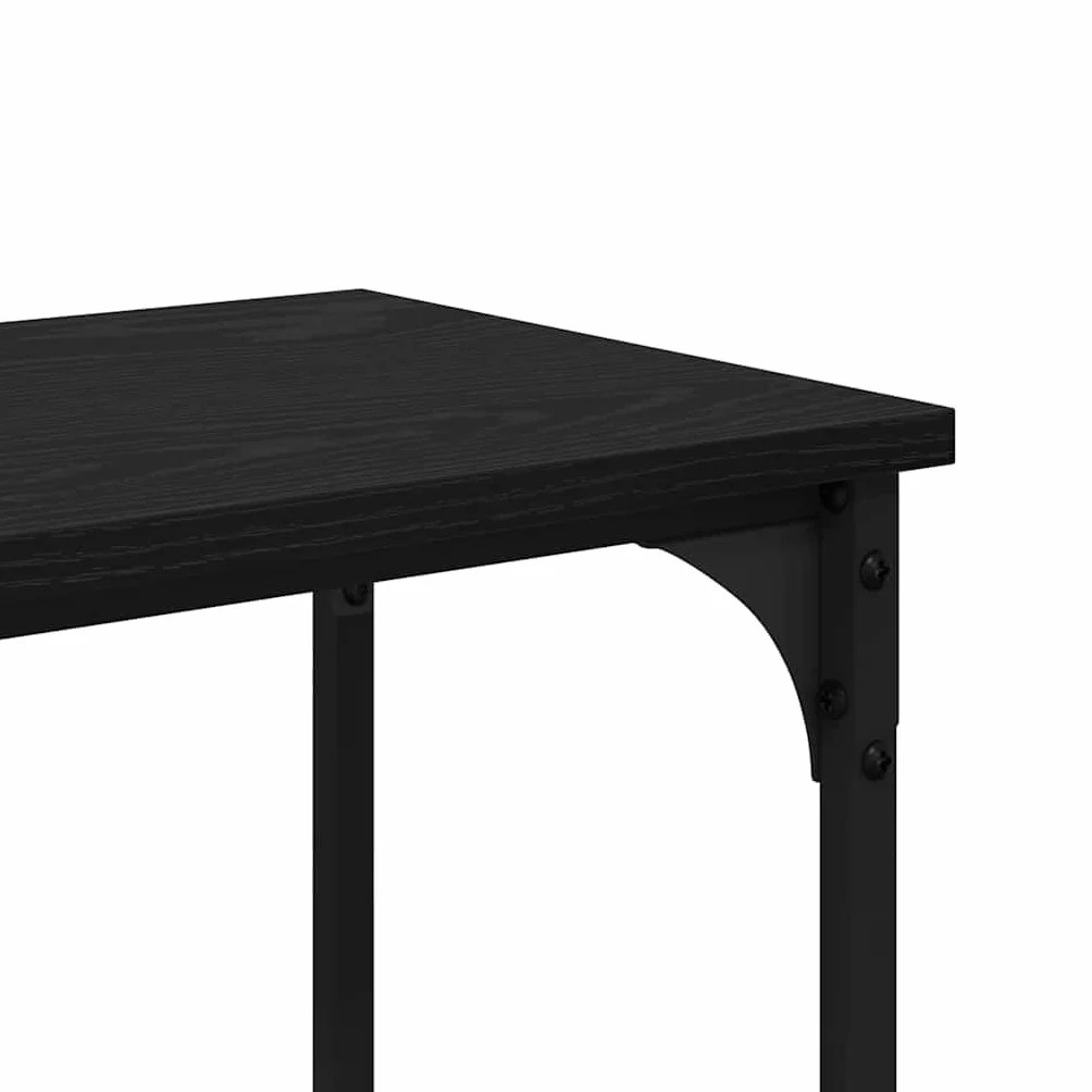vidaXL Konsola Czarny Dąb 150 x 29 x 75 cm Drewno inżynieryjne i metal