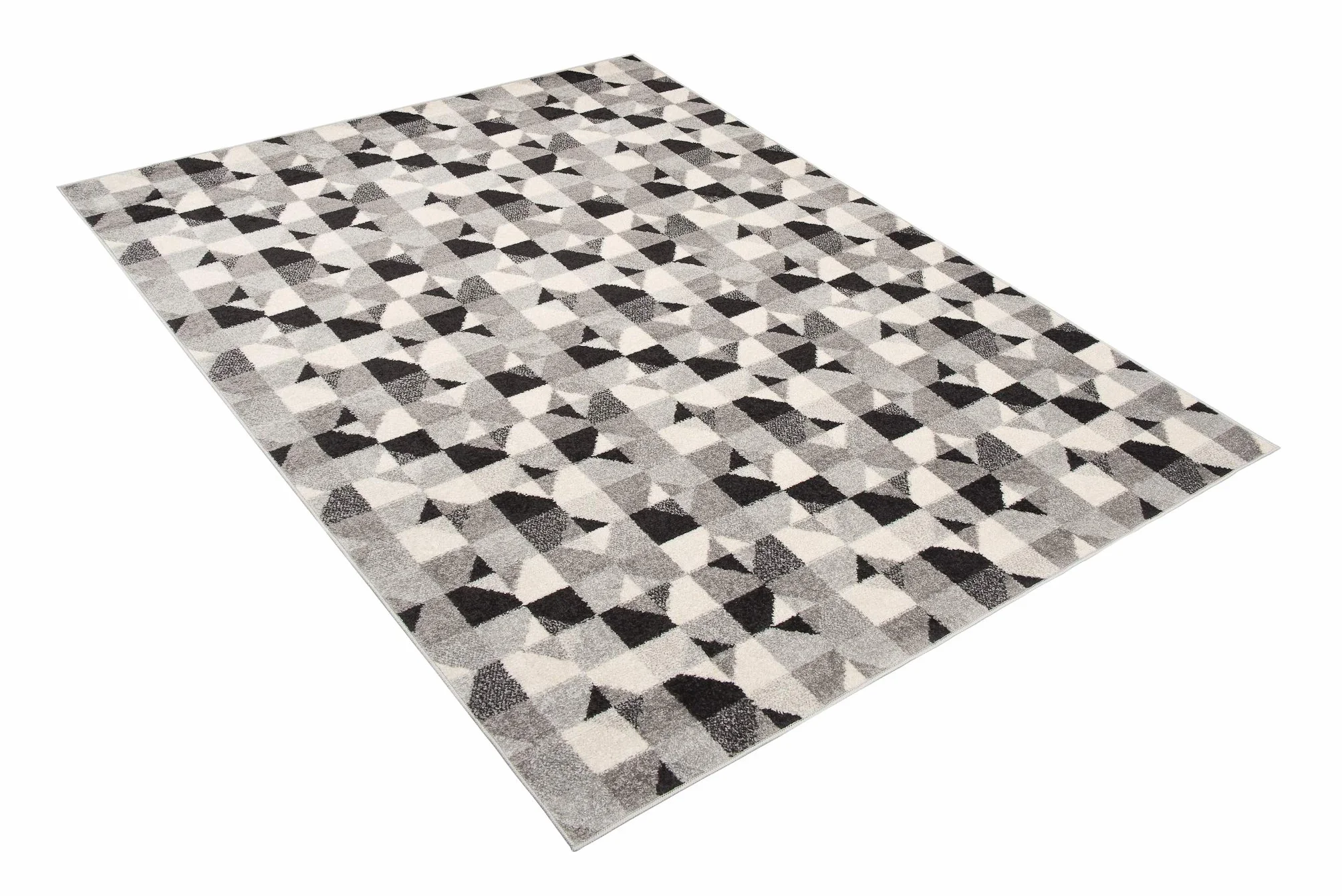 Tapiso LAZUR dywan do salonu, krótkie runo, nowoczesne wzornictwo, geometryczne figurki, kolor czarny, szary, kremowy, sypialnia, Ökotex 300 x 400 cm