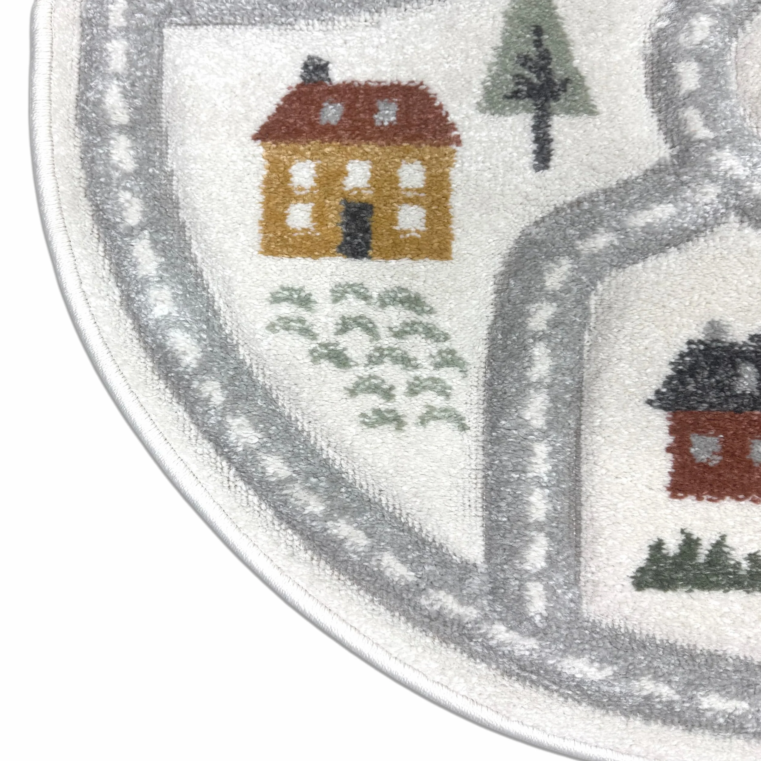 CARPETIA Dywan dziecięcy, dywan do pokoju dziecięcego, z motywem ulicy, z mapą miejską, dywan uliczny, okrągły, miękki, solidny, łatwy w pielęgnacji, dywan do zabawy dla pokoju zabaw, przedszkola