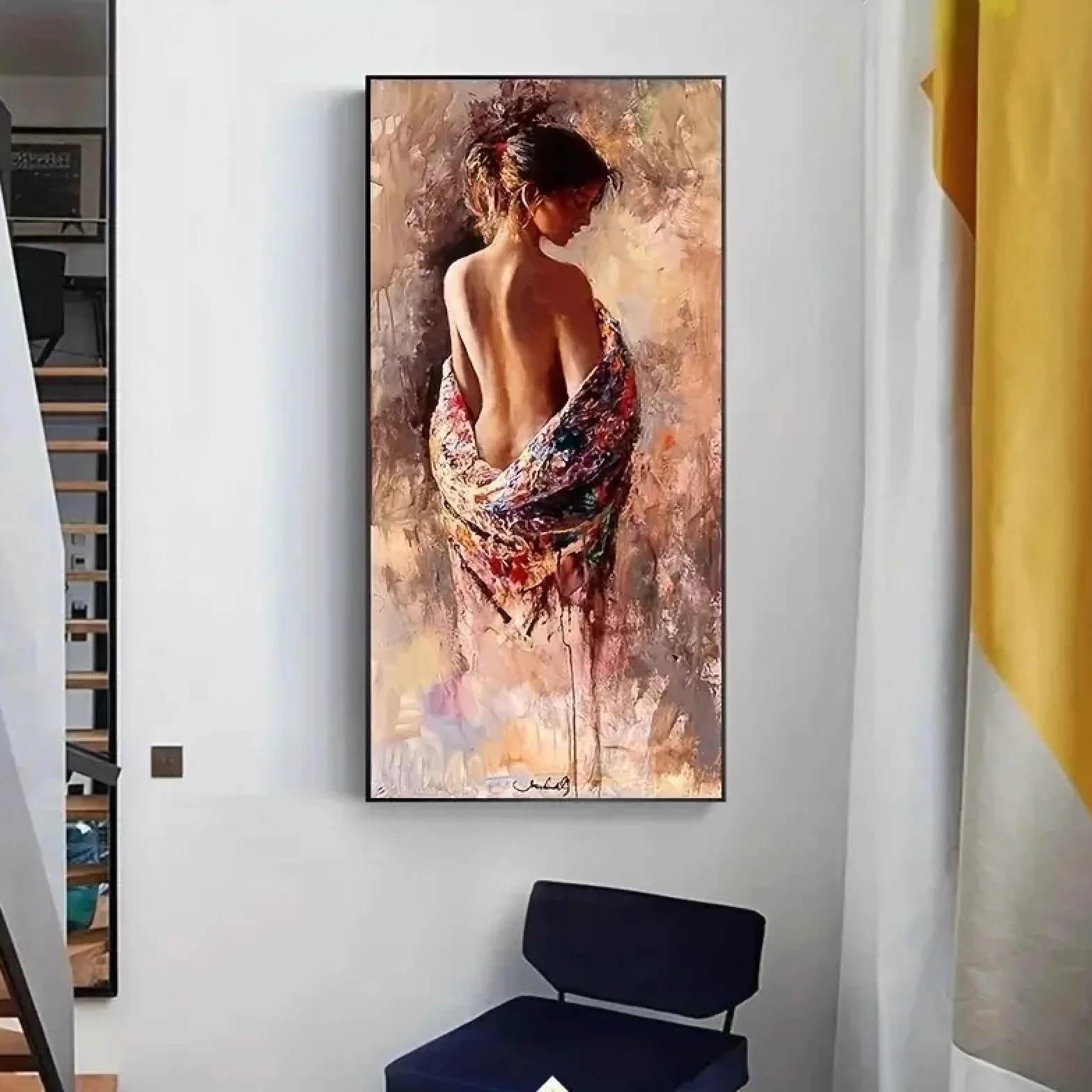 ZHAOLIN Sztuka nowoczesna obraz na płótnie piękna kobieta nadruk plakat na płótnie sztuka ścienna obraz ścienny do sypialni łazienki dekoracja 40 x 80 cm bez ramy