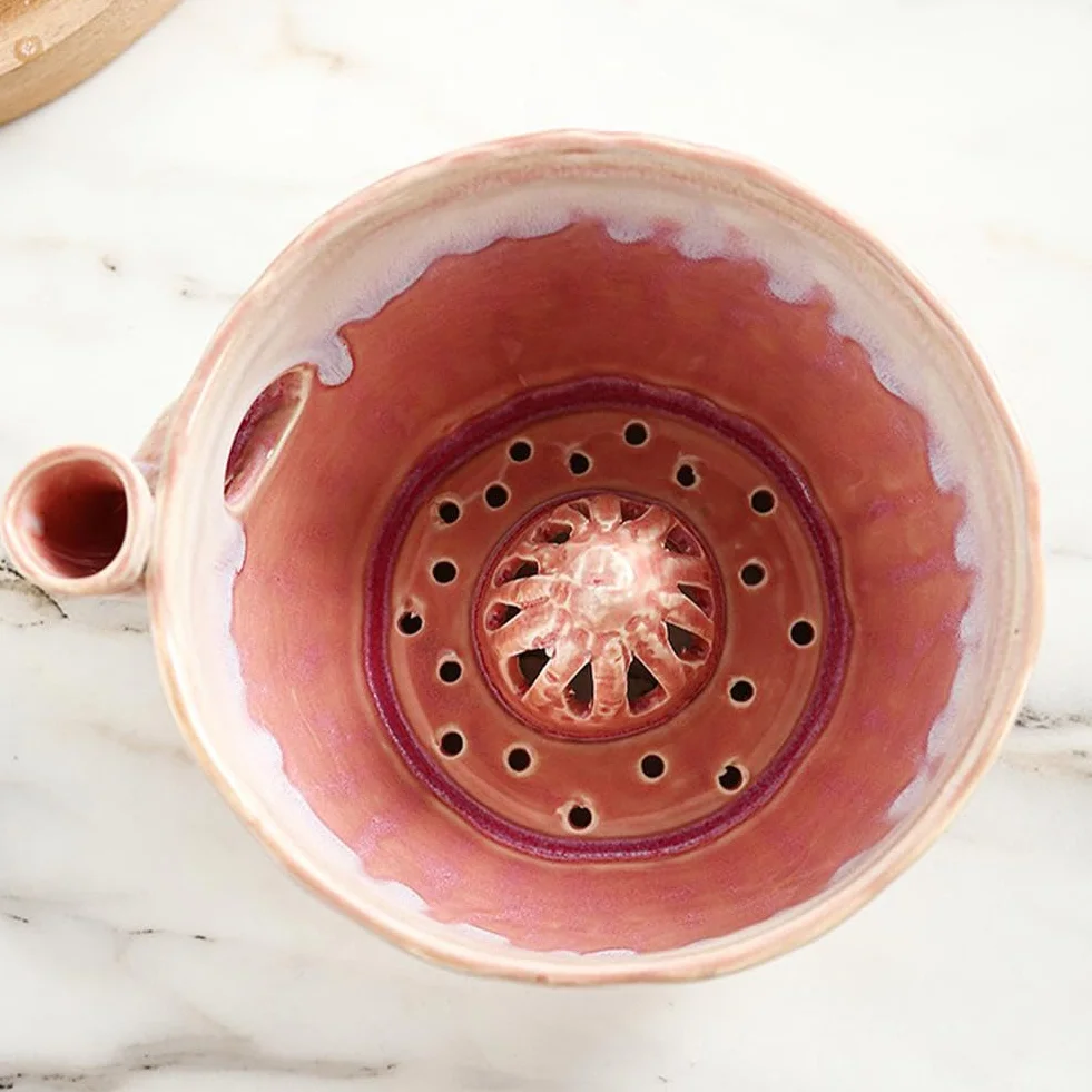Ceramiczna miska do mycia jagód, samoobracająca się myjka do owoców i warzyw z odpływem, kosz do płukania truskawek i jagód, niezbędne akcesoria kuchenne