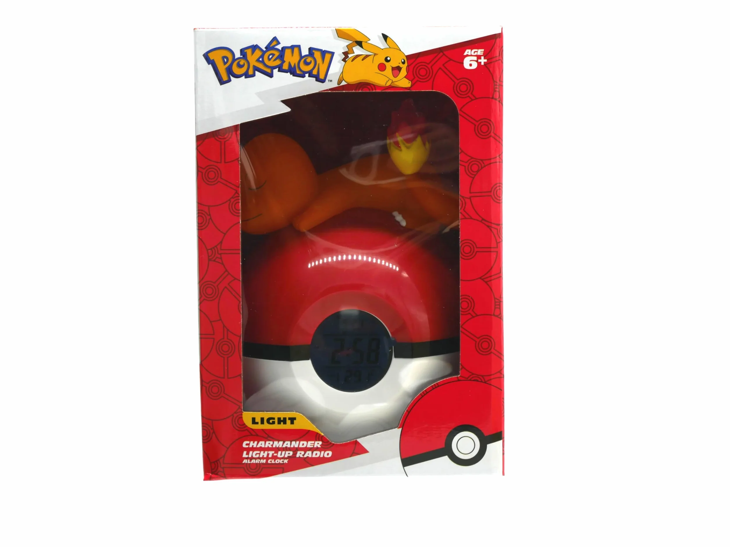 TEKNOFUN 811368 budzik Pokemon Charmander Pokemon Light-up FM - czerwony/biały