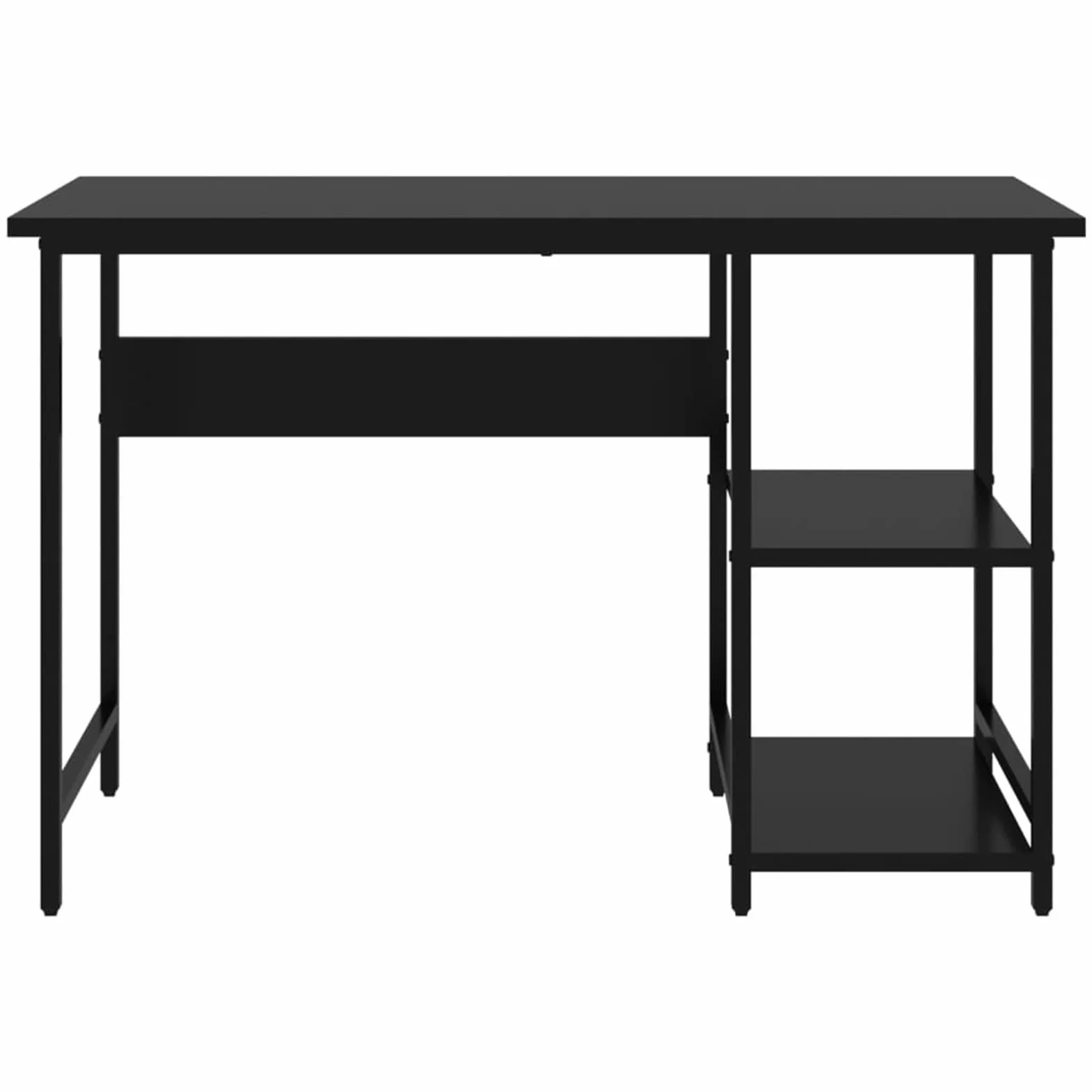 Homgoday Czarne biurko komputerowe 105 x 55 x 72 cm, MDF i metal, meble biurkowe, biurko, biurko komputerowe, biurko zajmujące mało miejsca, stół, biurko, biurko do gier do pokoju dziecięcego