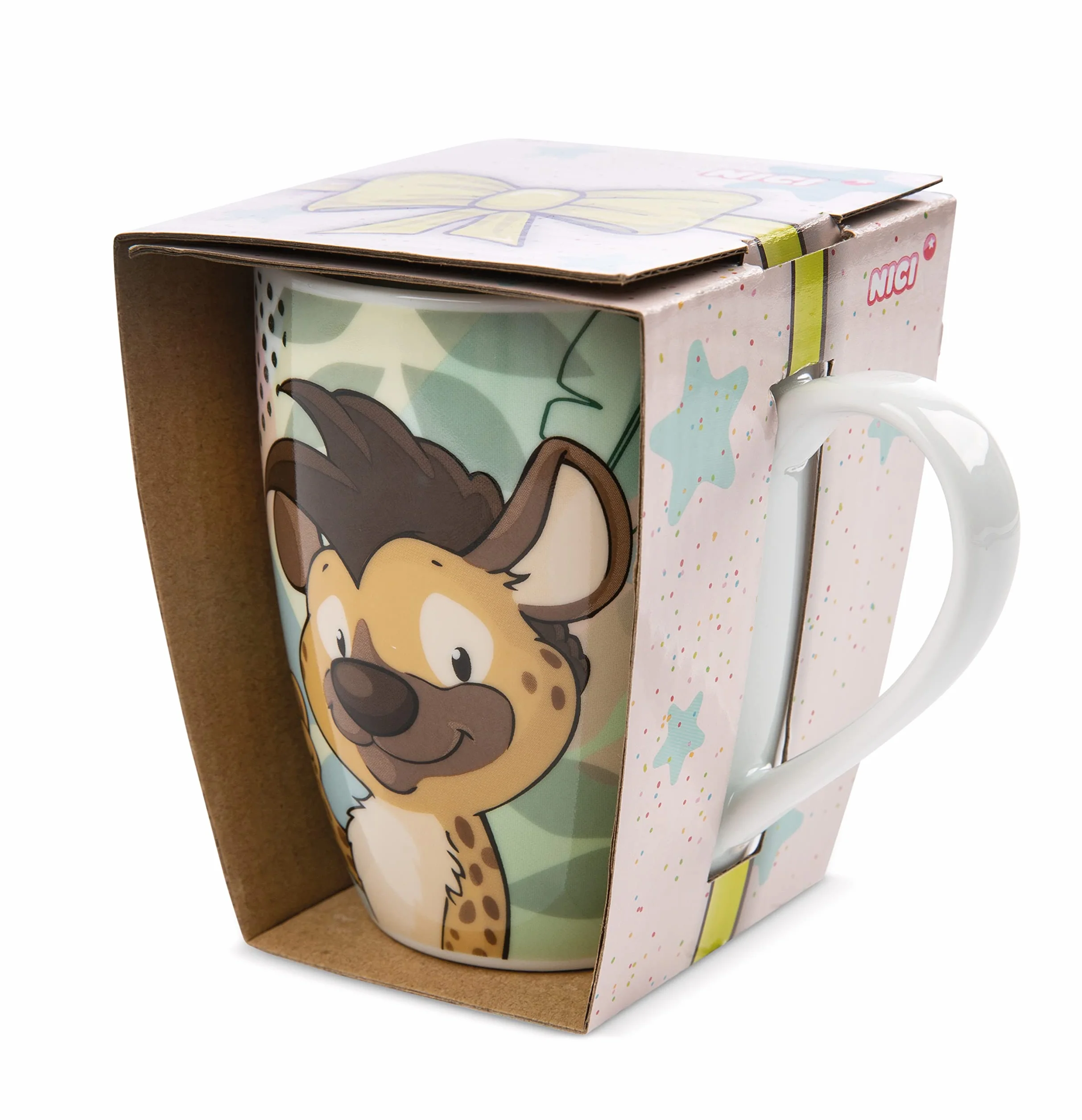 NICI Kubek hiena Helgi i tenrek Terek 310 ml – porcelanowy kubek z uchwytem