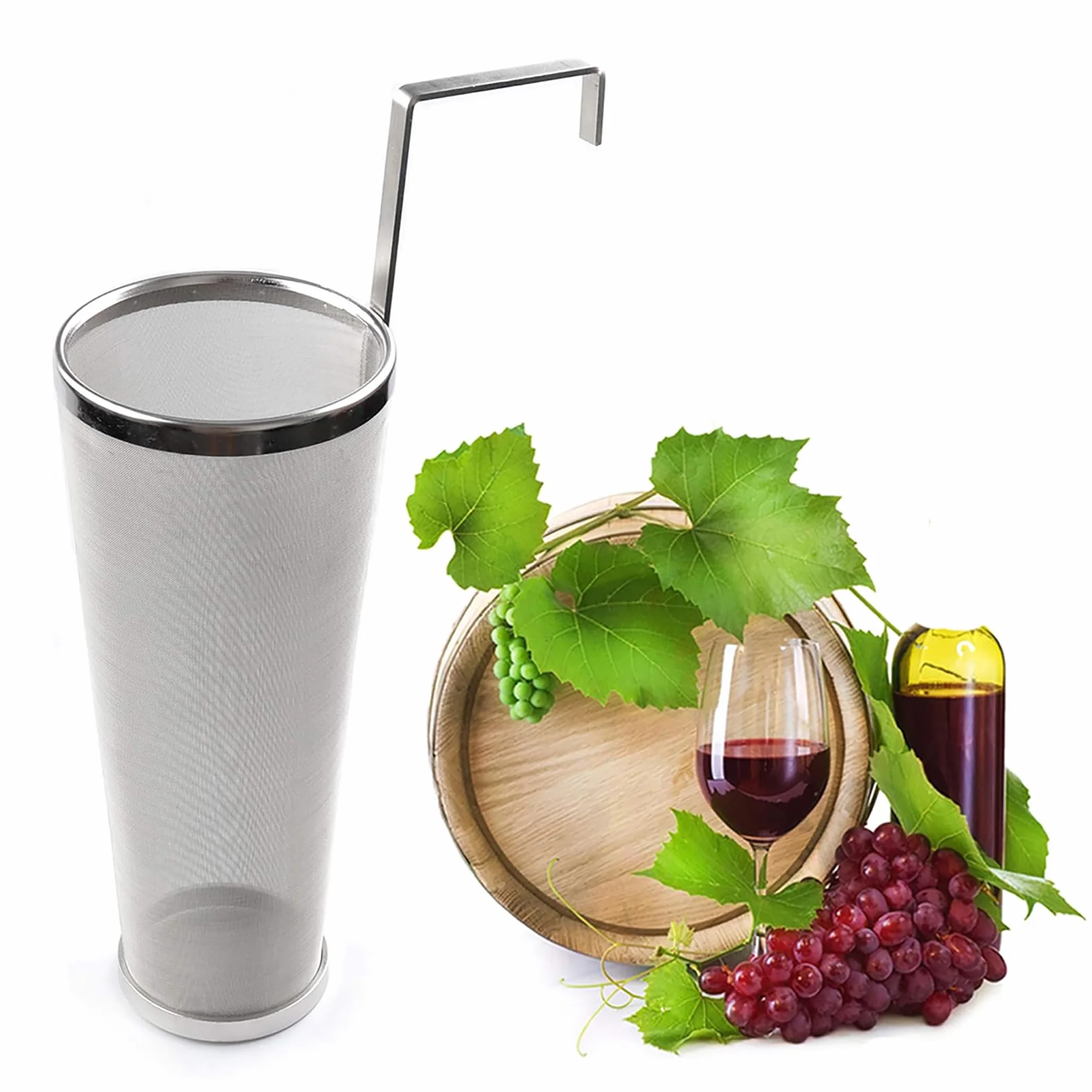 Stal nierdzewna hop pająk beczka piwa suchy zbiornik filtrujący sitko 300 mikronów siatka do domowego warzenia piwa czajnik kegging sprzęt (13 x 40 cm)