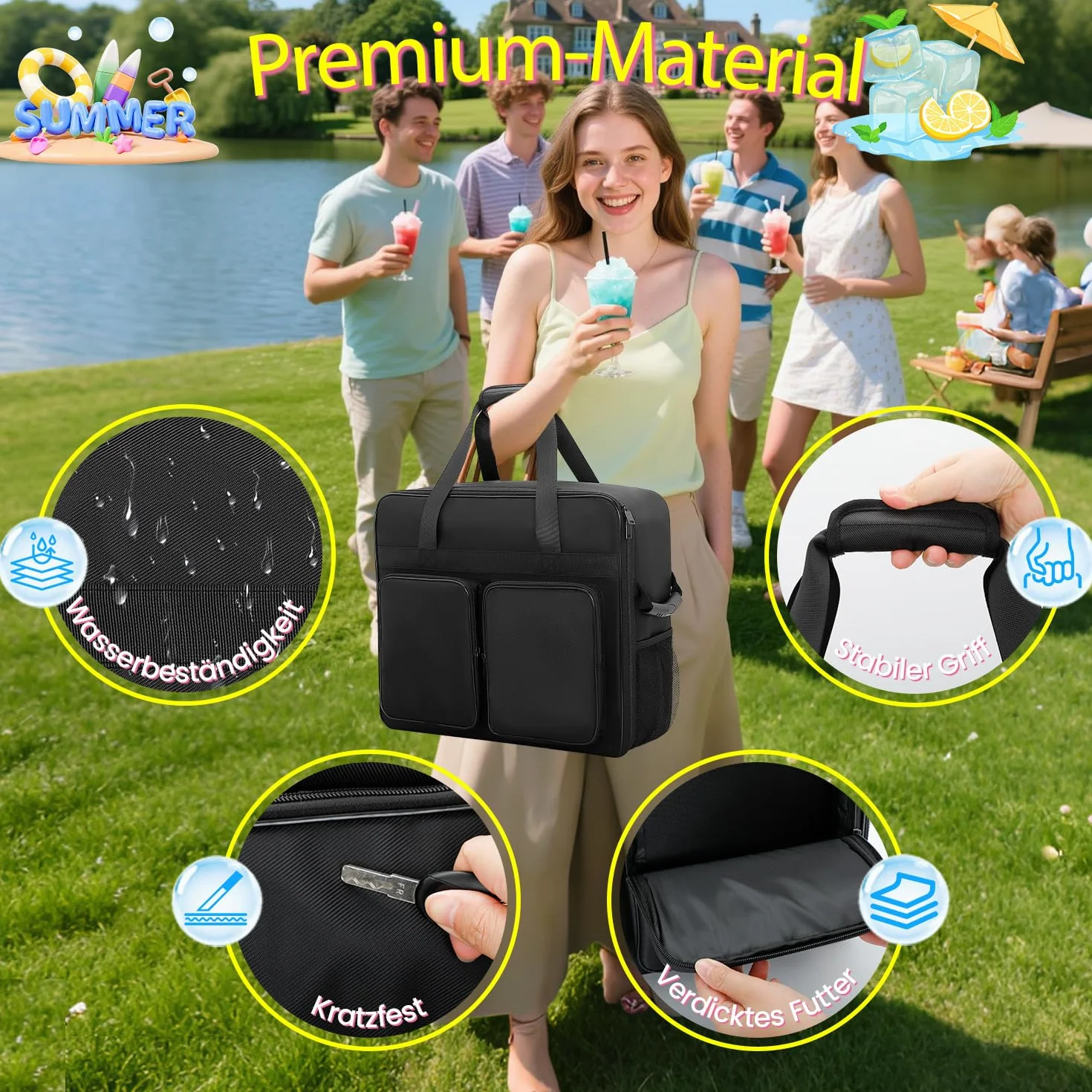 Torba do przenoszenia maszyny Ninja Slishie FS301/FS300, akcesoria do maszyny ninja lushie, przenośna torba do przechowywania na zewnątrz z otworem z przodu, konstrukcja z wieloma kieszeniami
