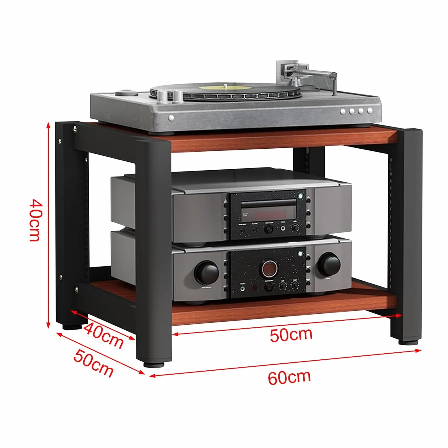 Szafka audio HiFi Rack, 2/3-poziomowe półki stereo z regulowanymi półkami, stojak pod telewizor/półka pod sprzęt audiowizualny, przechowywanie nośników multimedialnych na gramofony, wzmacniacze,