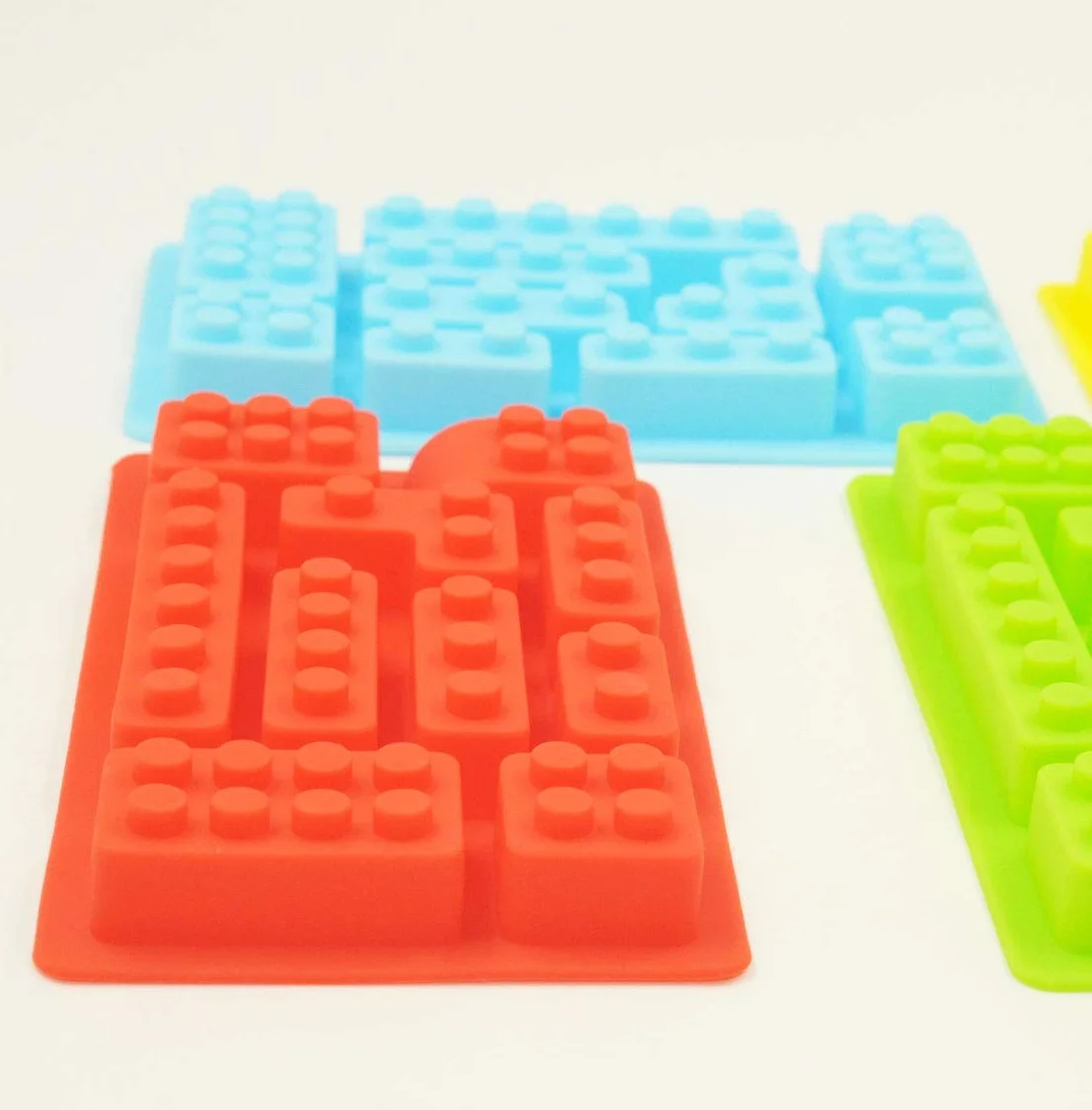 Selecto Bake Building Bricks Silikonowe foremki do kostek lodu, czekolady, cukierków do dekoracji babeczek na przyjęcia dla dzieci, nieprzywierające bloki, fondantu