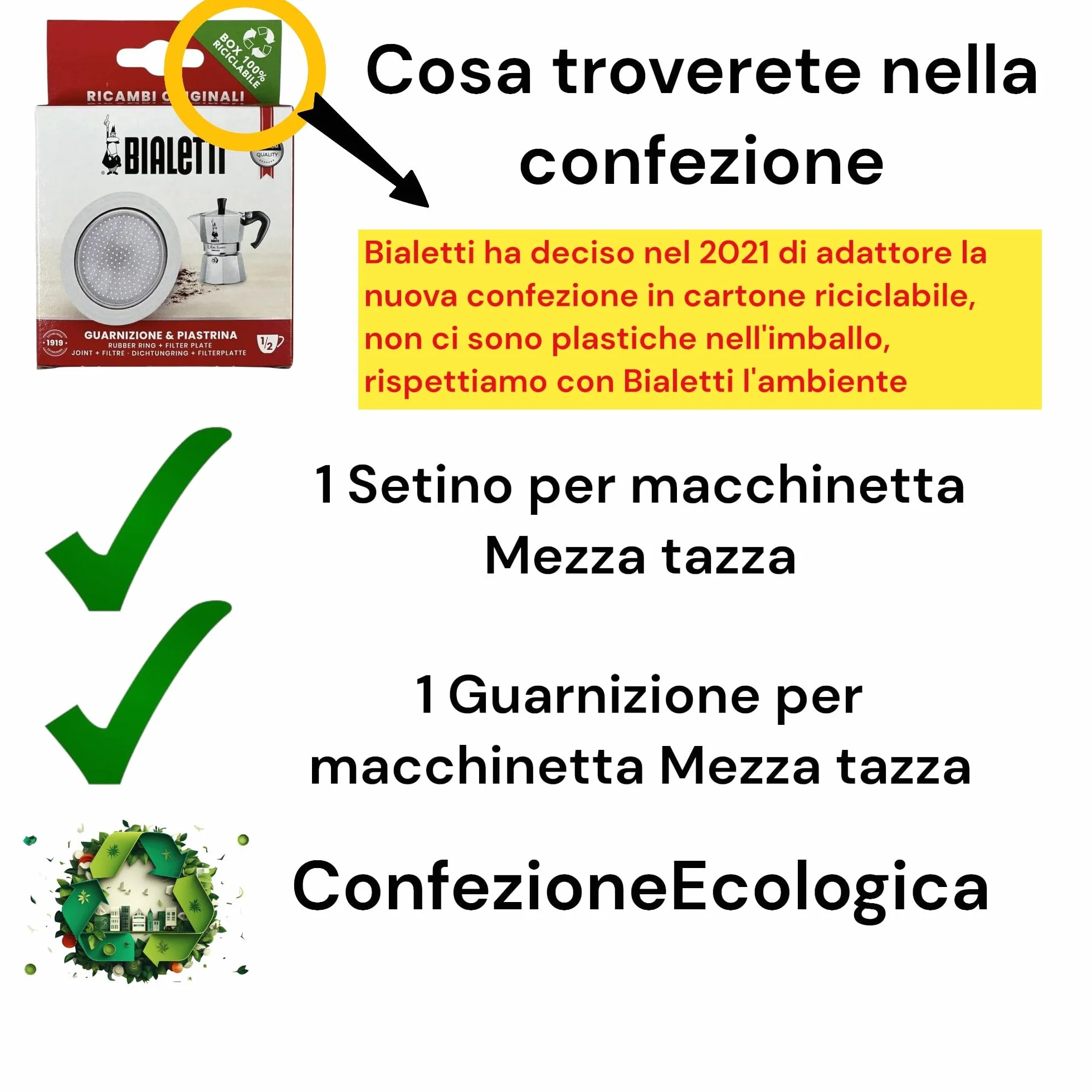 Bialetti OSZCZĘDNOŚĆ KOŃCÓW I FILTRÓW NA KAWĘ MOKINA 1/2 CUP