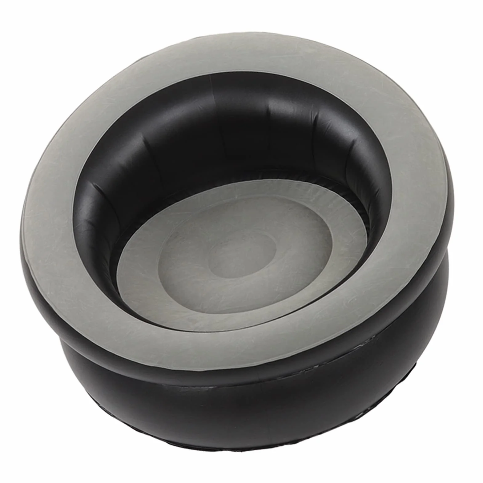 Nadmuchiwane Krzesło Sofa Blow Up Seat Gaming Lounge Indoor Outdoor Camping Garden Stylowy Czerwony Design Miękka Pluszowa Tkanina Pojedyncza Salon (Szary)