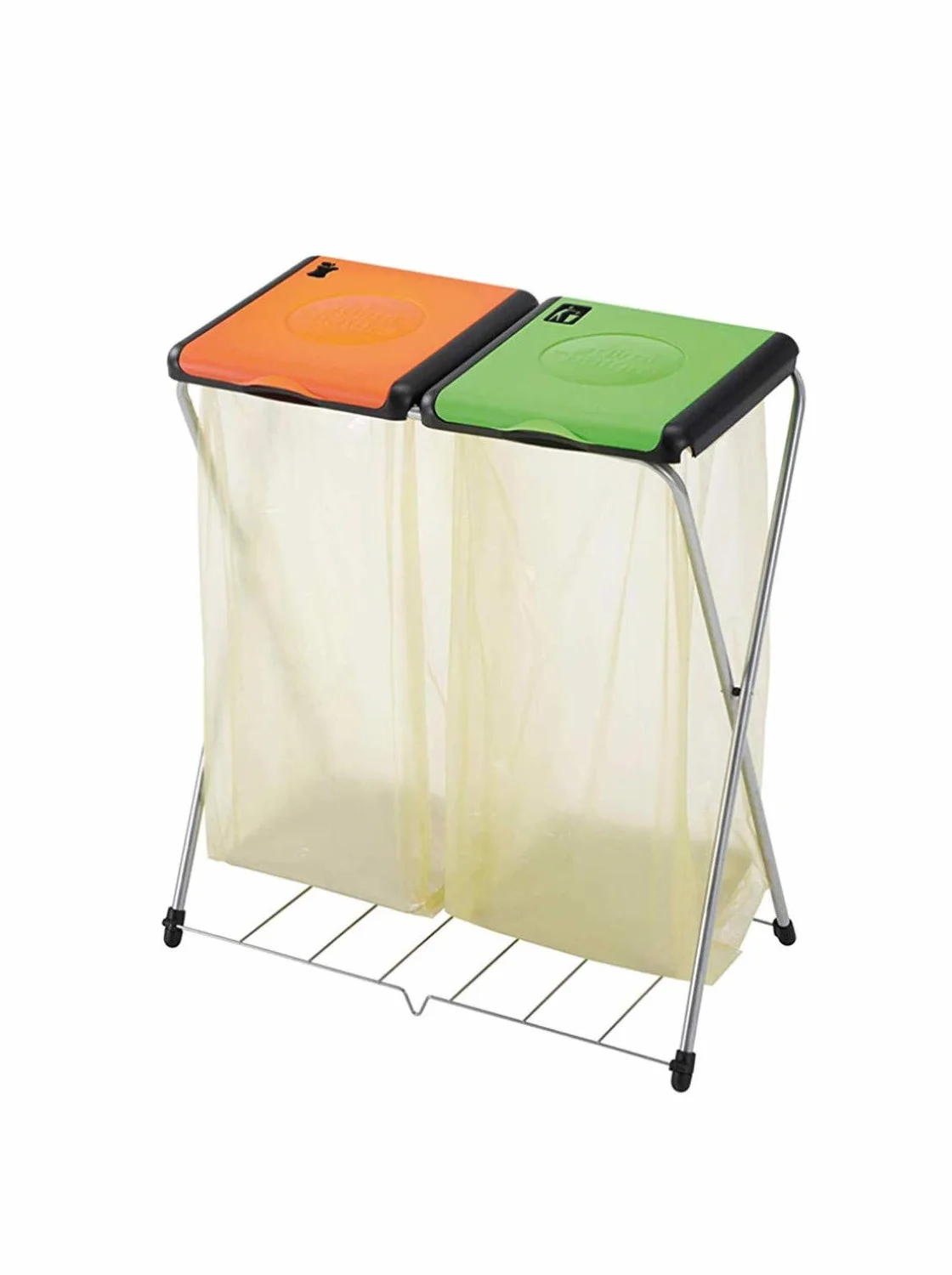 Vileda Gimi Nature Plus 2 stojak na worki na śmieci, rama ze stali, torba: poliester