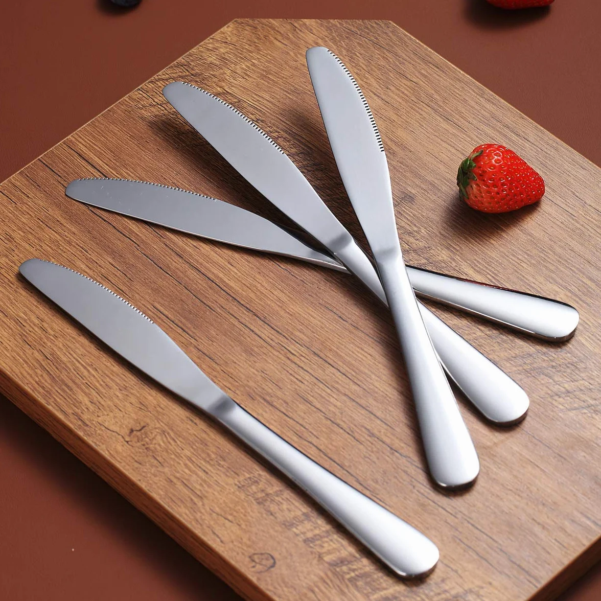 Kyraton 6-częściowy nóż do menu, stal nierdzewna, 22,8 cm, zestaw noży do steków, nóż stołowy, zestaw noży do masła, sztućce, nadaje się do mycia w zmywarce (srebrny)