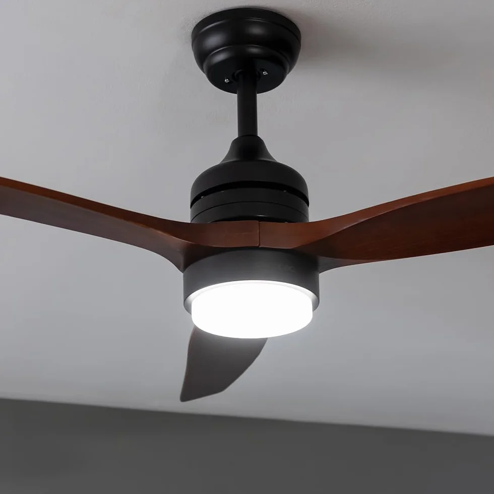 Cecotec - EnergySilence Aero 5275 DarkWood 40 W i 52" wentylator sufitowy, źródło światła, silnik prądu stałego, pilot, oświetlenie LED o podwójnej wysokości, timer, tryb zima-lato