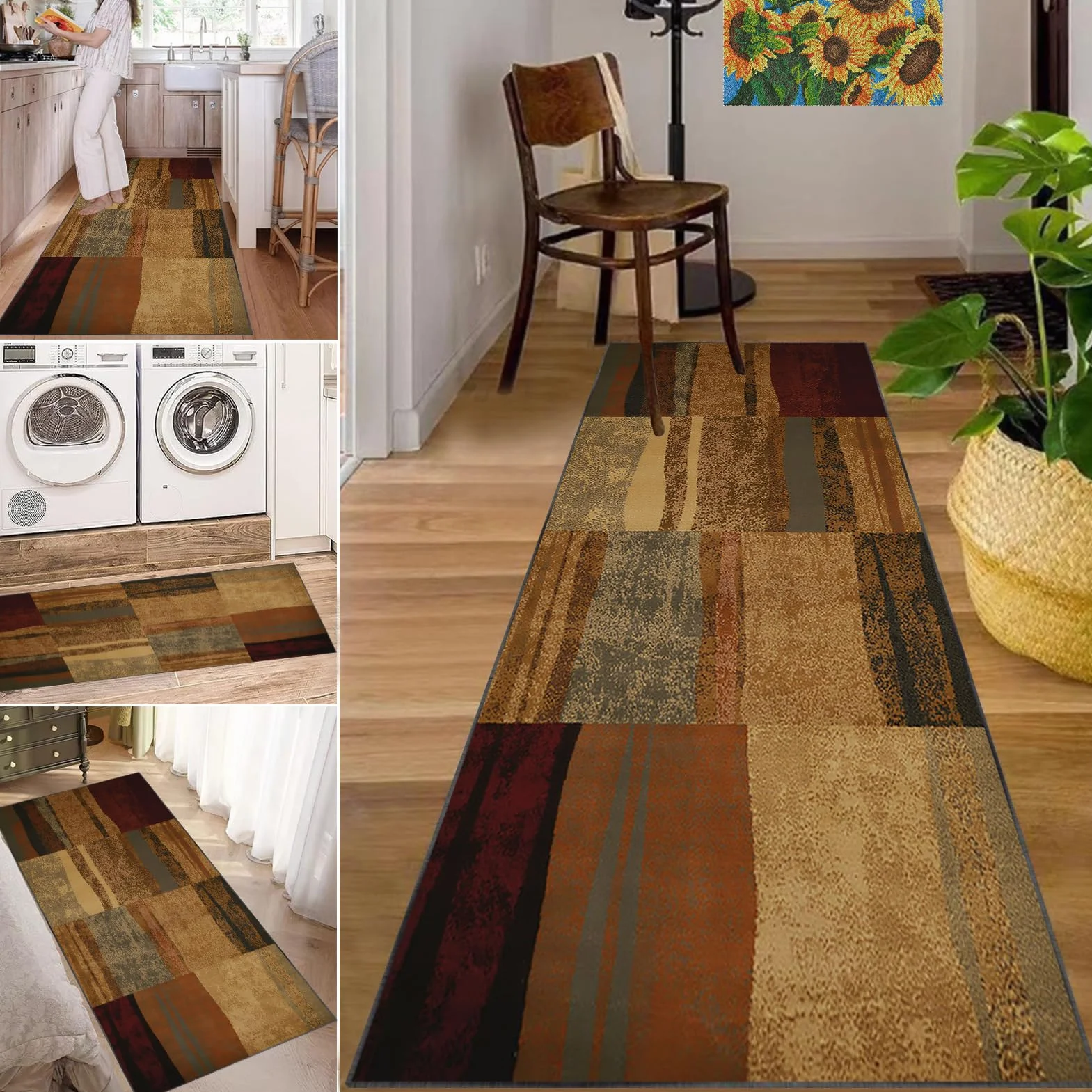 Dywaniki do przedpokoju, 50 x 120 cm, chodniki do przedpokoju, kuchni, chodnik, antypoślizgowy, zmywalny, chodnik, chłonny, wąski dywan podłogowy, chodnik do sypialni, pralni, salonu