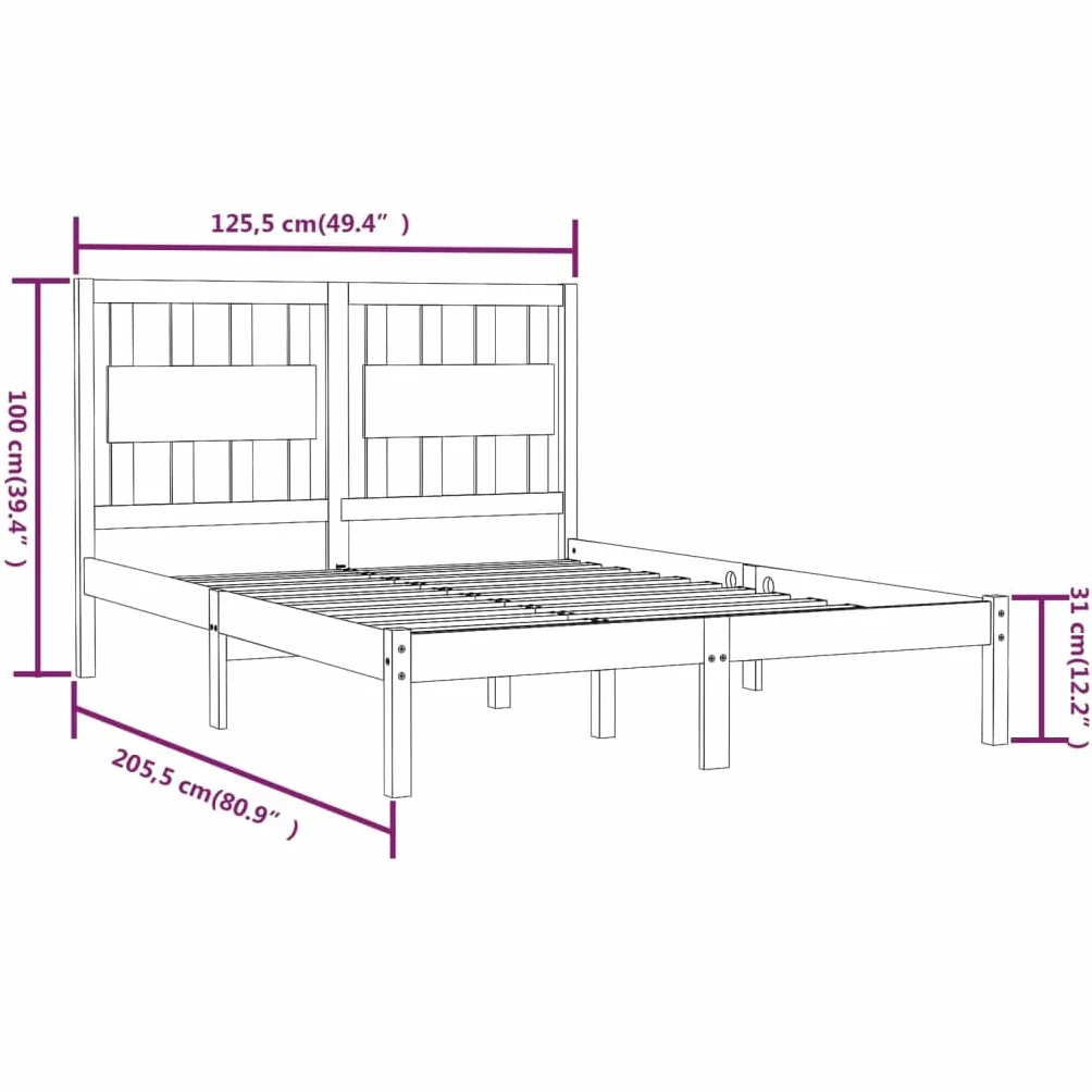 lite drewno sosnowe klasyczna rama 120 x 200 cm biały | Rama łóżka 120x200 cm biała lite drewno sosnowe z zagłówkiem stabilna konstrukcja do sypialni