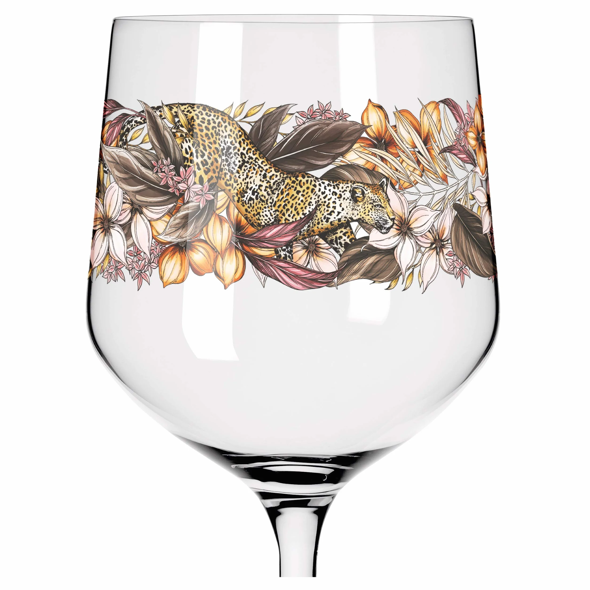 RITZENHOFF 3691002 Kieliszek do ginu, 700 ml, seria Shadow Fauna, zestaw nr 2, 2 sztuki, lampart i sowa - Made in Germany