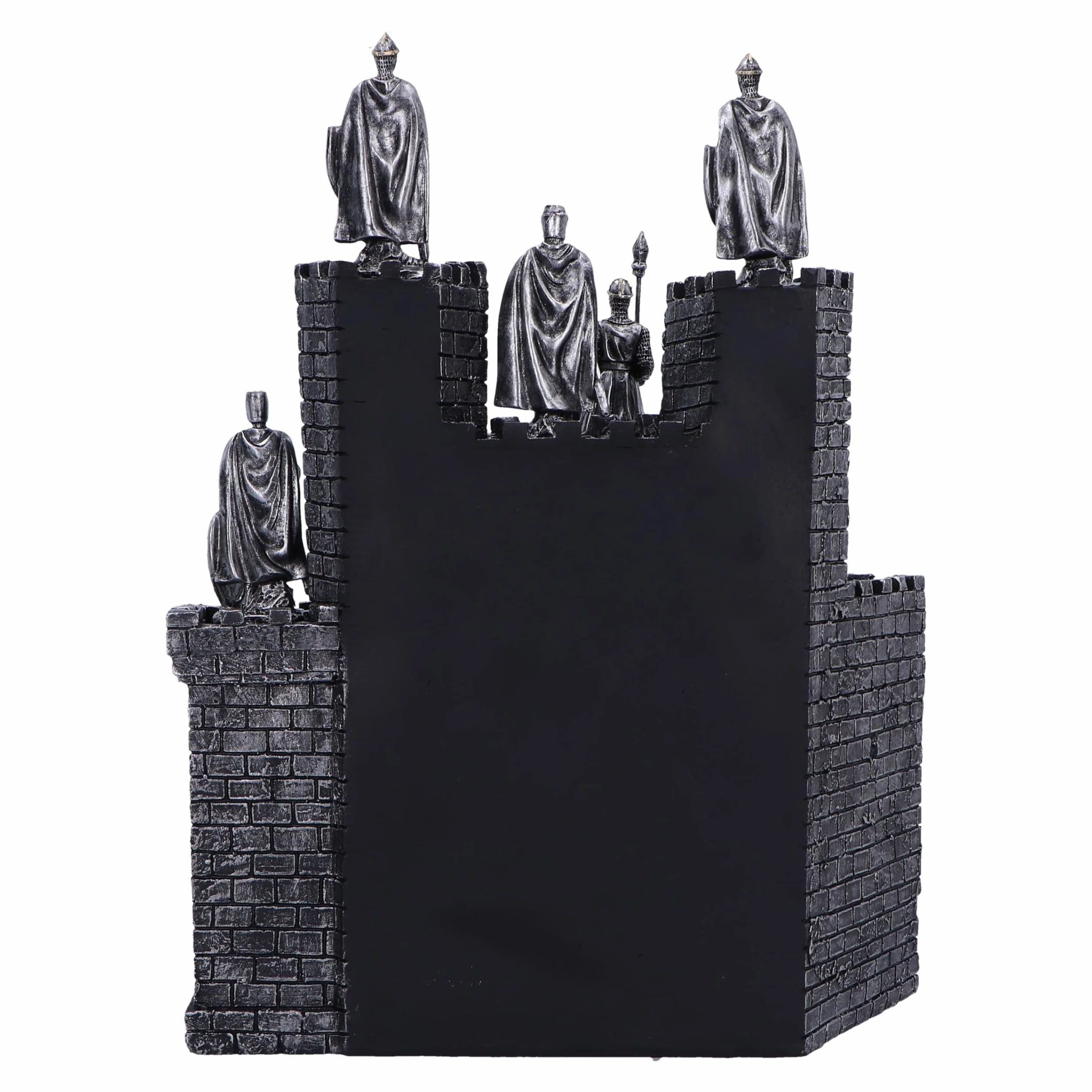 Nemesis Now Rycerze Wieży z zestawem figurek 48 rycerzy 25 cm, żywica, srebrny, średniowieczny zamek z zestawem figurek 48 rycerzy, towar rycerski, odlewany w najlepszej żywicy, ręcznie malowany