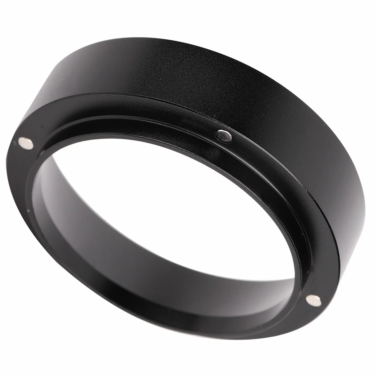 Akozon Magnetyczne Kawa w Proszku Pierścienia Pierścień, Akcesorium do Kawy, Proszek Dystrybutora Lejek z Stałymi Filtrami, Czarny (53 MM z magnesem)
