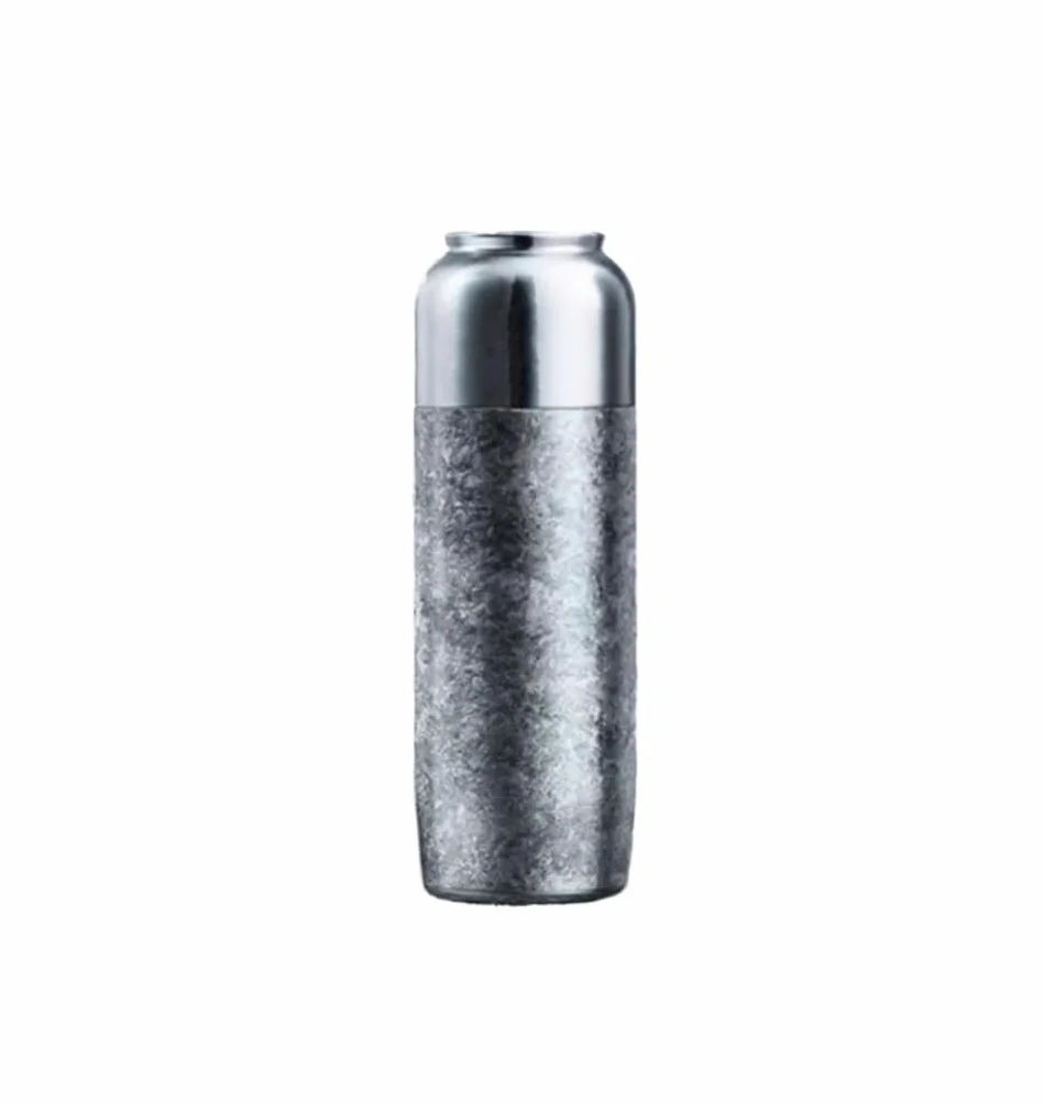 Tytanowa butelka na wodę - 420 ml / 14 fl oz Podwójna ścianka izolowana termos, ultralekki tytanowy kubek próżniowy (Sędziwy księżyc srebrny)
