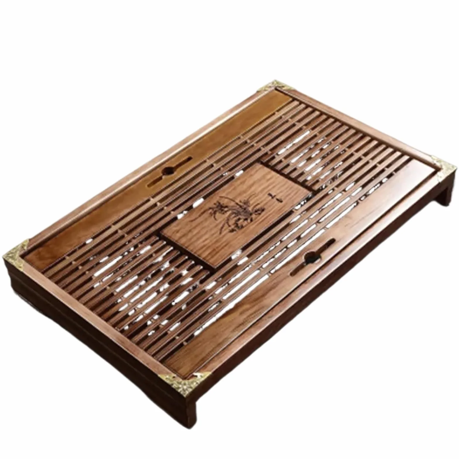 Bambusowy zestaw tacek na herbatę melaminowy stolik do herbaty na chińską ceremonię pu'er przechowywanie wody i akcesoria elegancki bambusowy design idealny dla miłośników herbaty i kolekcjonerów