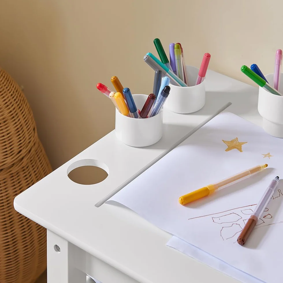 SoBuy KMB60-W Zestaw Stół i Krzesło Rysowania dla Dzieci Biały