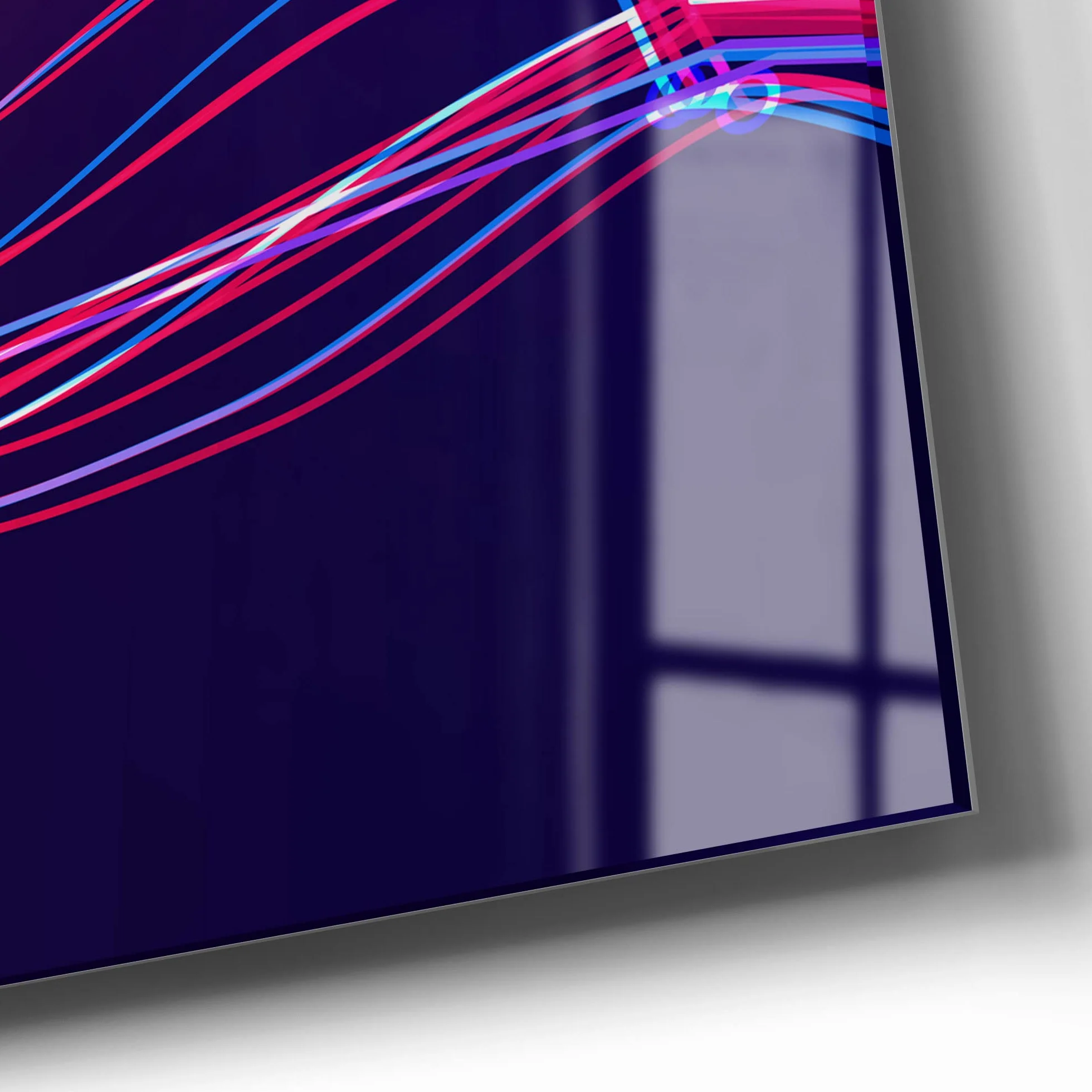 DEQORI Szklany zegar | poziomy 30 x 60 cm | motyw mężczyzny z okularami VR | duży zegar XXL ze szkła | cichy zegar ścienny do salonu i kuchni | nowoczesny zegar przyciągający wzrok na ścianę