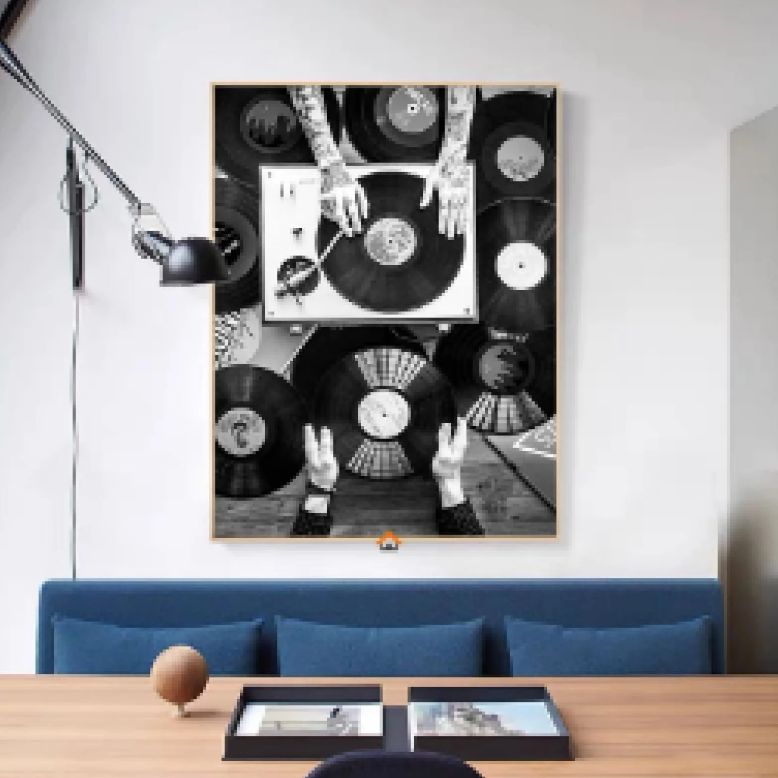ZHAOLIN Retro płyty winylowe muzyka plakat aparat vintage czarno-białe zdjęcia dekoracyjne obrazy płótno sztuka ścienna obrazy bar dekoracja 70 x 100 cm (28 x 39 cali) bez ramy