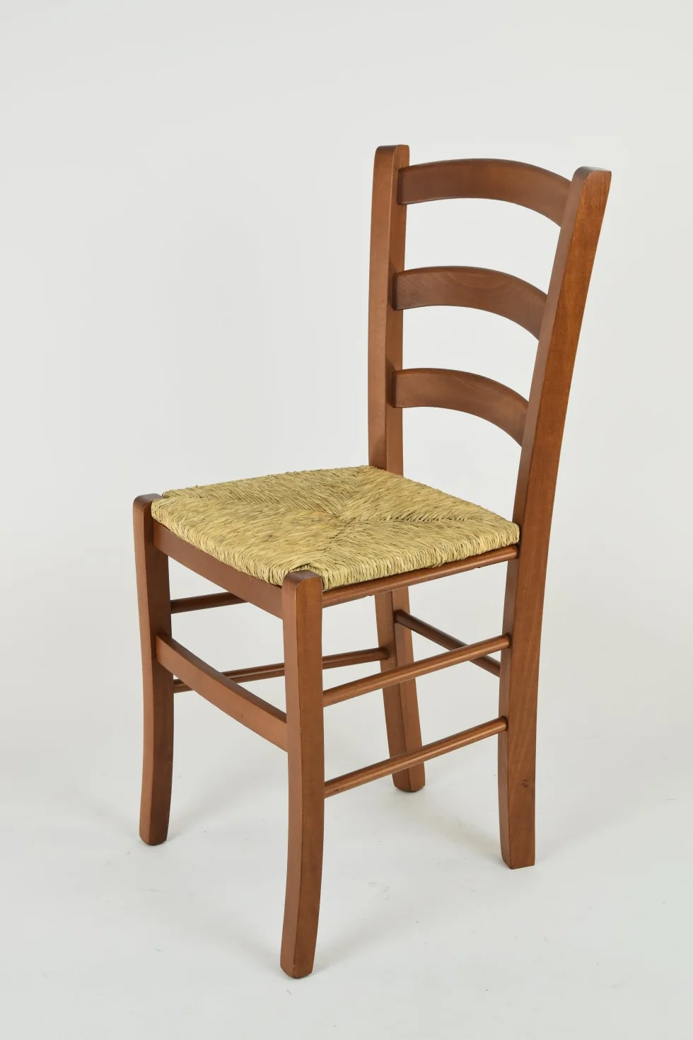Tommychairs Zestaw 4 krzeseł Venice drewno bukowe jasny orzech siedzisko ze słomy