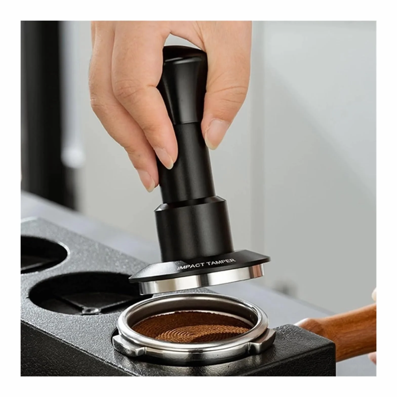 Młotek Do Kawy Mielonej Ze Stali Nierdzewnej O Jednolitym Nacisku, Praktyczny Młotek Do Kawy, Kompatybilny Z Włoskim Młotkiem Do Espresso O Wymiarach 5,1 X 11 Cm / 2,01 X 4,33 Cala(53mm)