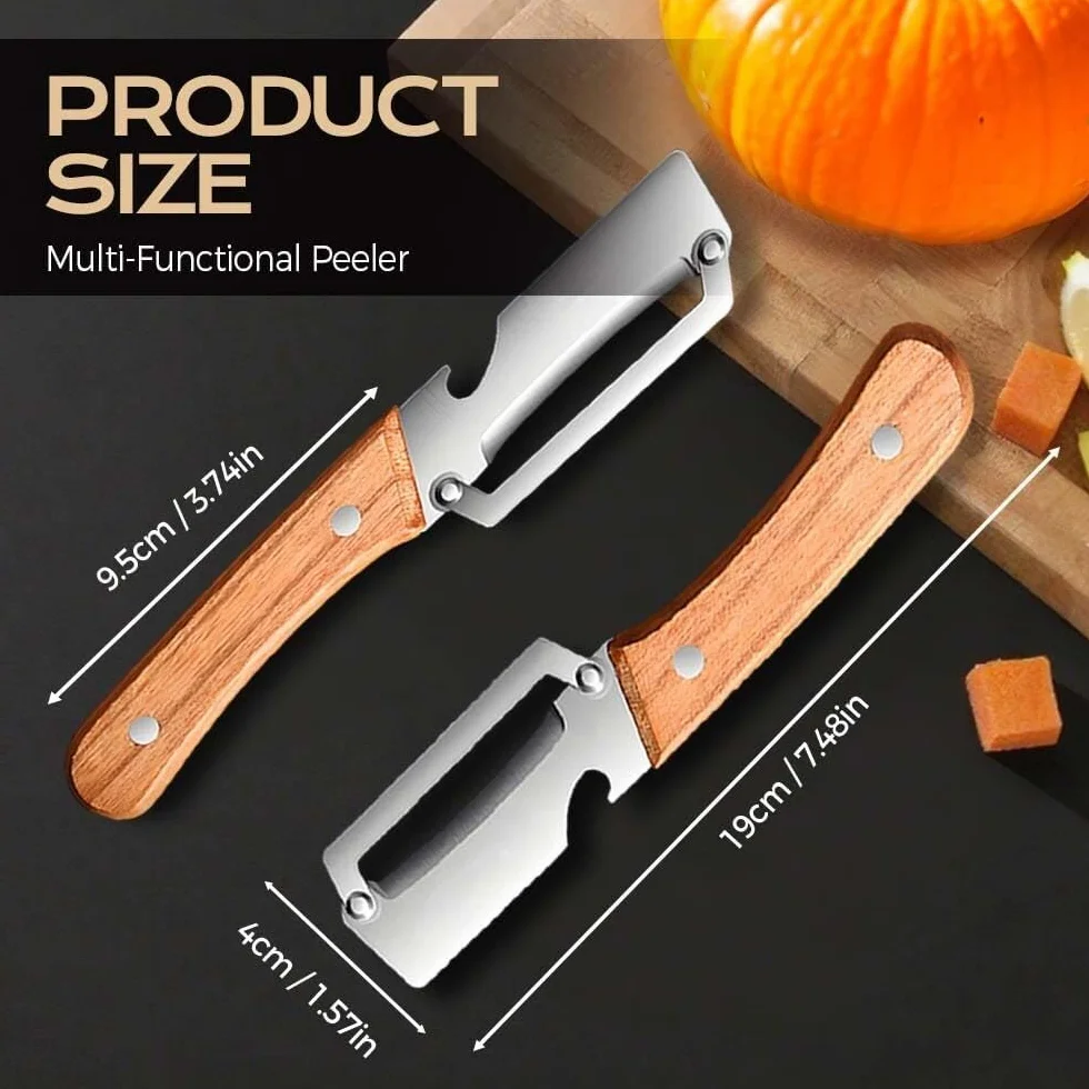 obieraczka do warzyw， Drewniana obieraczka Zero Snag do warzyw i owoców, które wymagają obrania(2pcs)