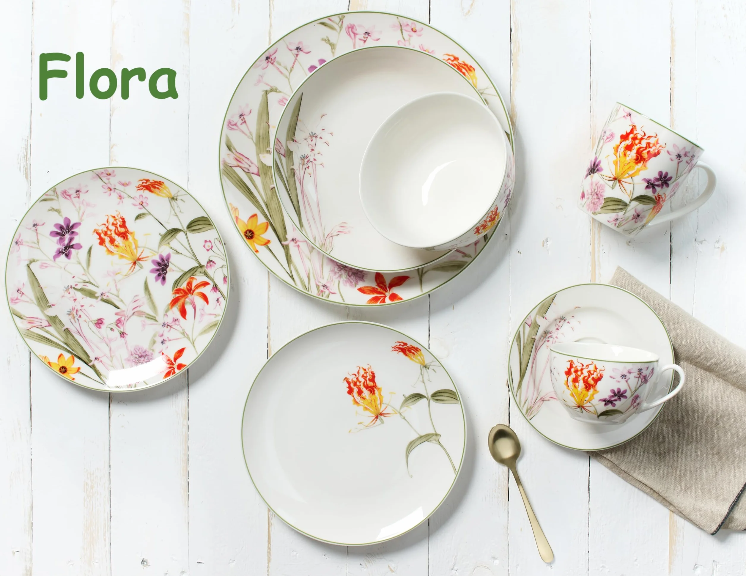 Ritzenhoff & Breker Serwis do kawy Flora, 18-częściowy, porcelana