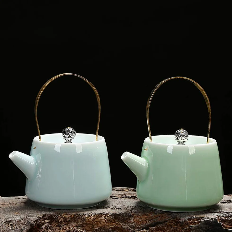 Czajniczek Zaparzacz Do Herbaty Czajniczek Ekspres Do Herbaty Longquan Celadon Czajnik Ceramiczny Czajnik Czajniczek Chiński Kung Fu Herbata Zestaw Celadon Handle Doniczka, Ceramiczny Zestaw Herbaty K