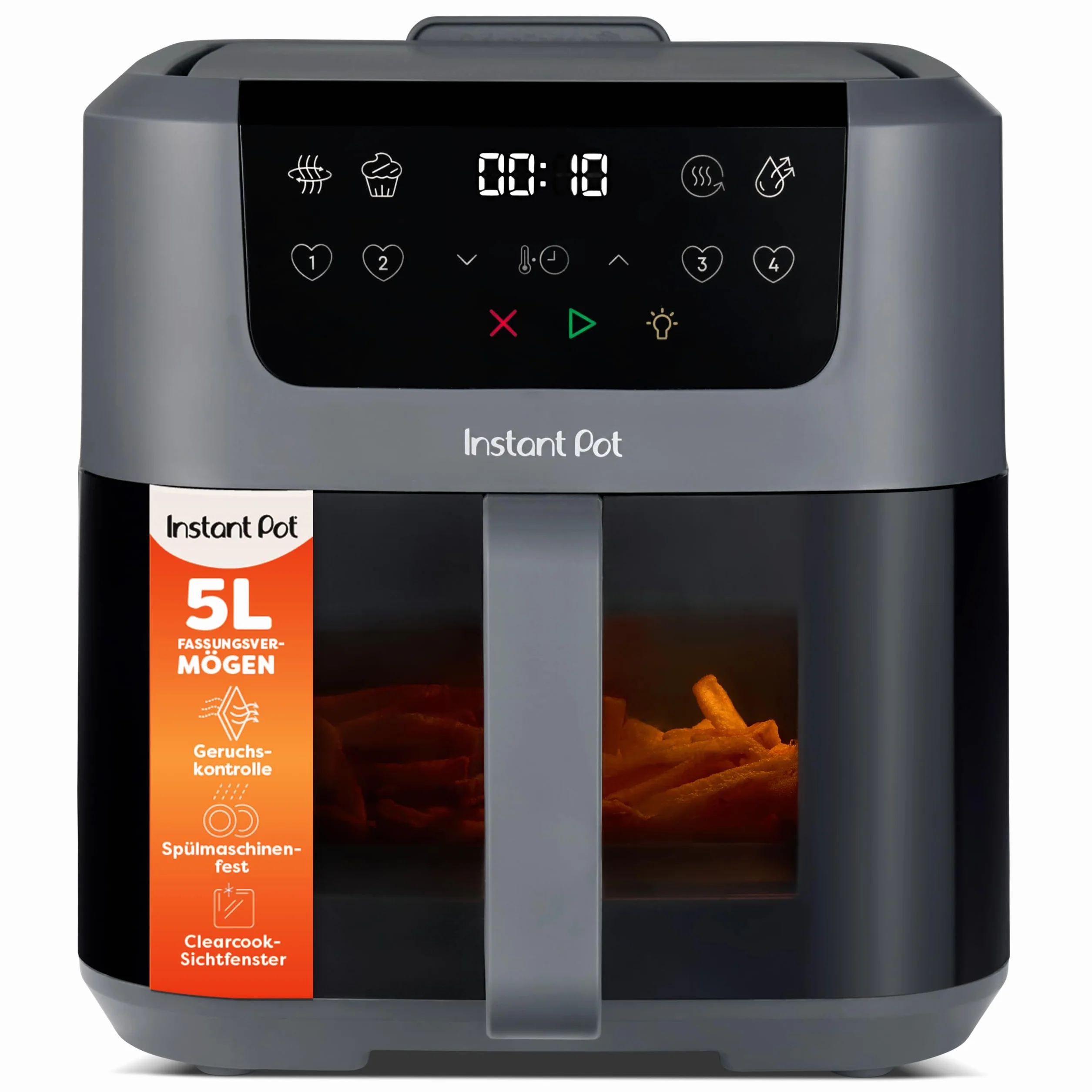 Instant Pot Vortex Compact Truffle frytkownica na gorące powietrze kosz o pojemności 5 l, rozmiar rodzinny, 4 w 1 smażenie na gorącym powietrzu, suszenie, pieczenie, podgrzewanie