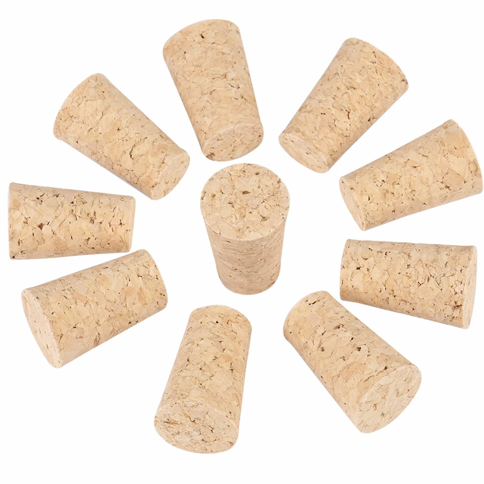 Korkowe korki naturalne korki do wina, stożkowy drewniany korek korki drewniane do butelek wina naturalny korek rękodzieło wymienne korki do piwa wina (S: 20 * 15 * 35 mm)