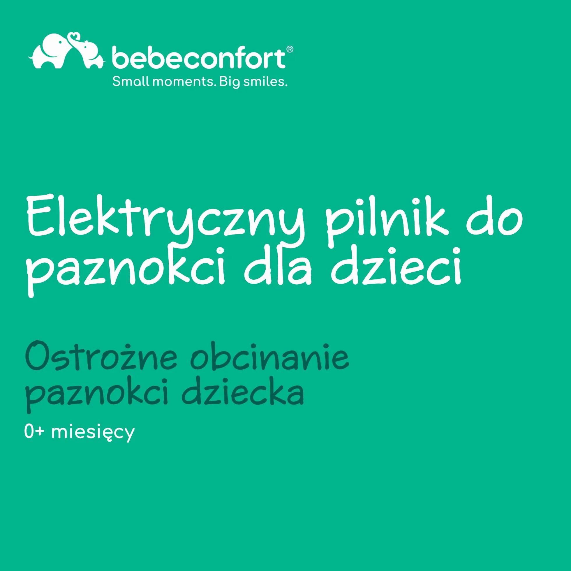 Bebeconfort Elektryczny Pilnik do Paznokci dla Dzieci, od Narodzin, dla Niemowląt i Maluchów, 7 Pilniki do Paznokci z Teksturami, Ładowanie USB-C, 3 Prędkości, Lampka LED, Pojemnik, Zielony