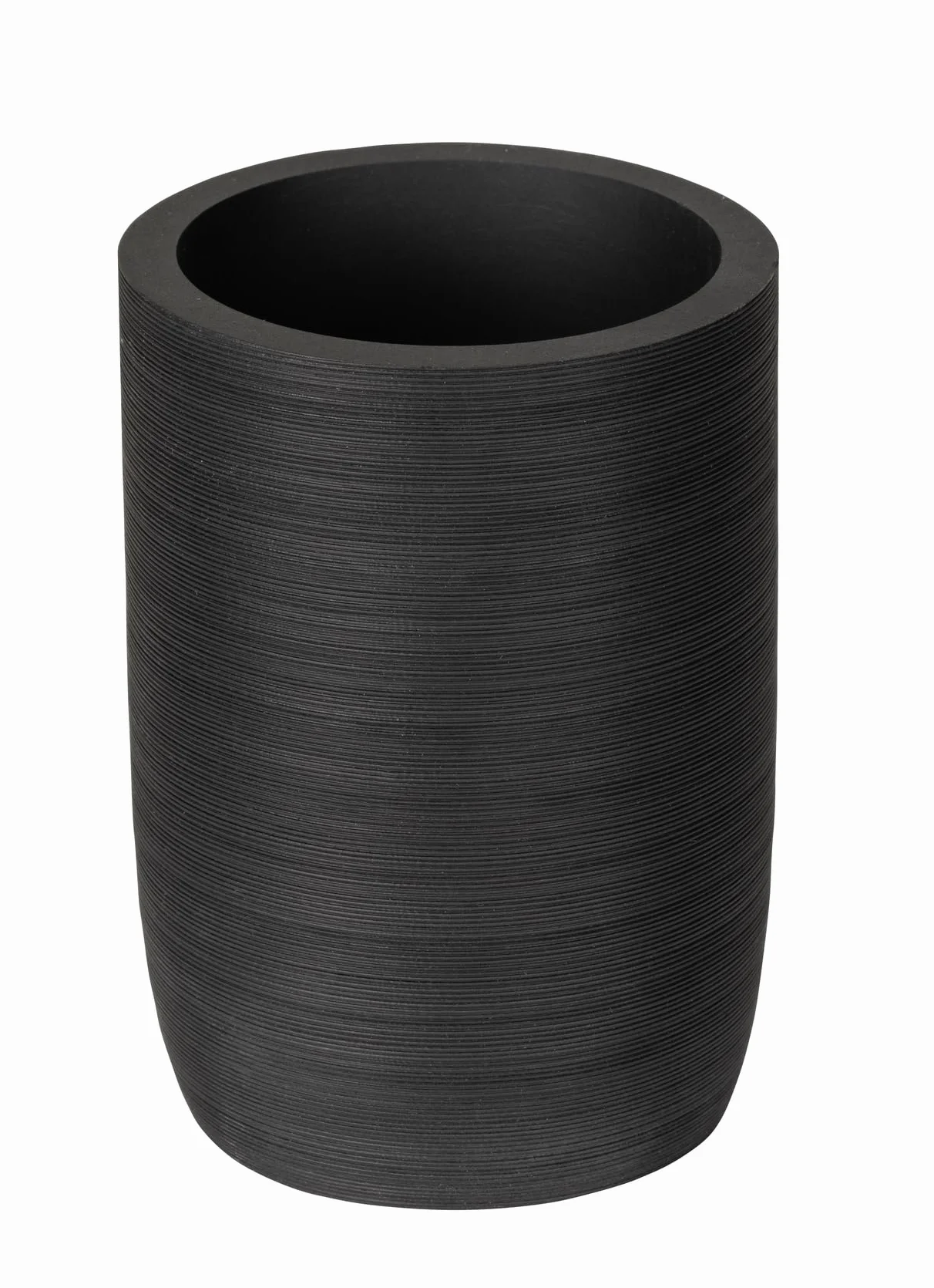 WENKO Altavalle elegancki uchwyt na szczoteczki do zębów z żywicy poliestrowej, wolnostojący, Ø 8 cm, wysokość 10,5 cm, czarny