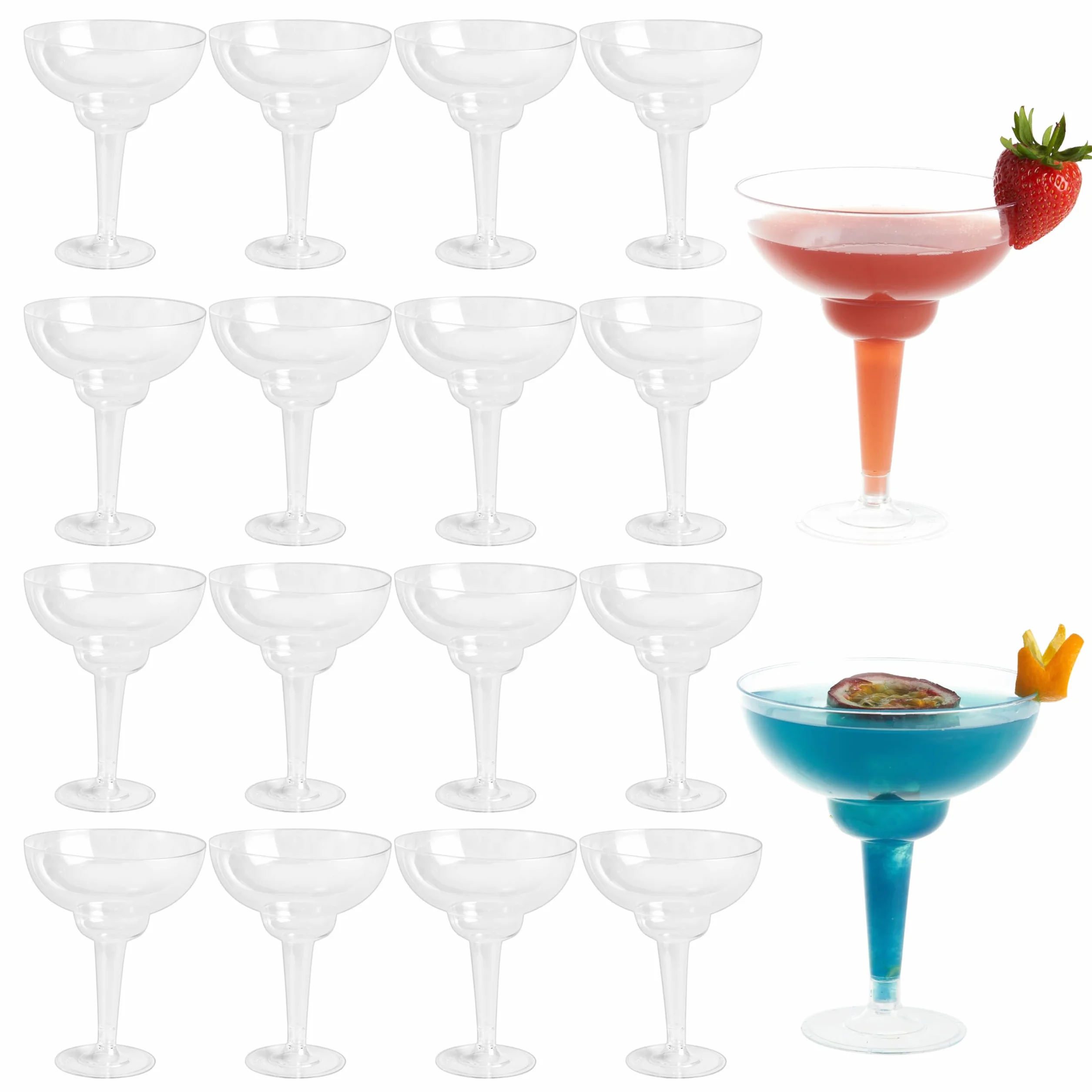MATANA 30 plastikowych kieliszków do koktajli, z tworzywa sztucznego, 360 ml – plastikowe kubki wielokrotnego użytku – margarita, koktajle, kubki deserowe na imprezy, urodziny, wesela